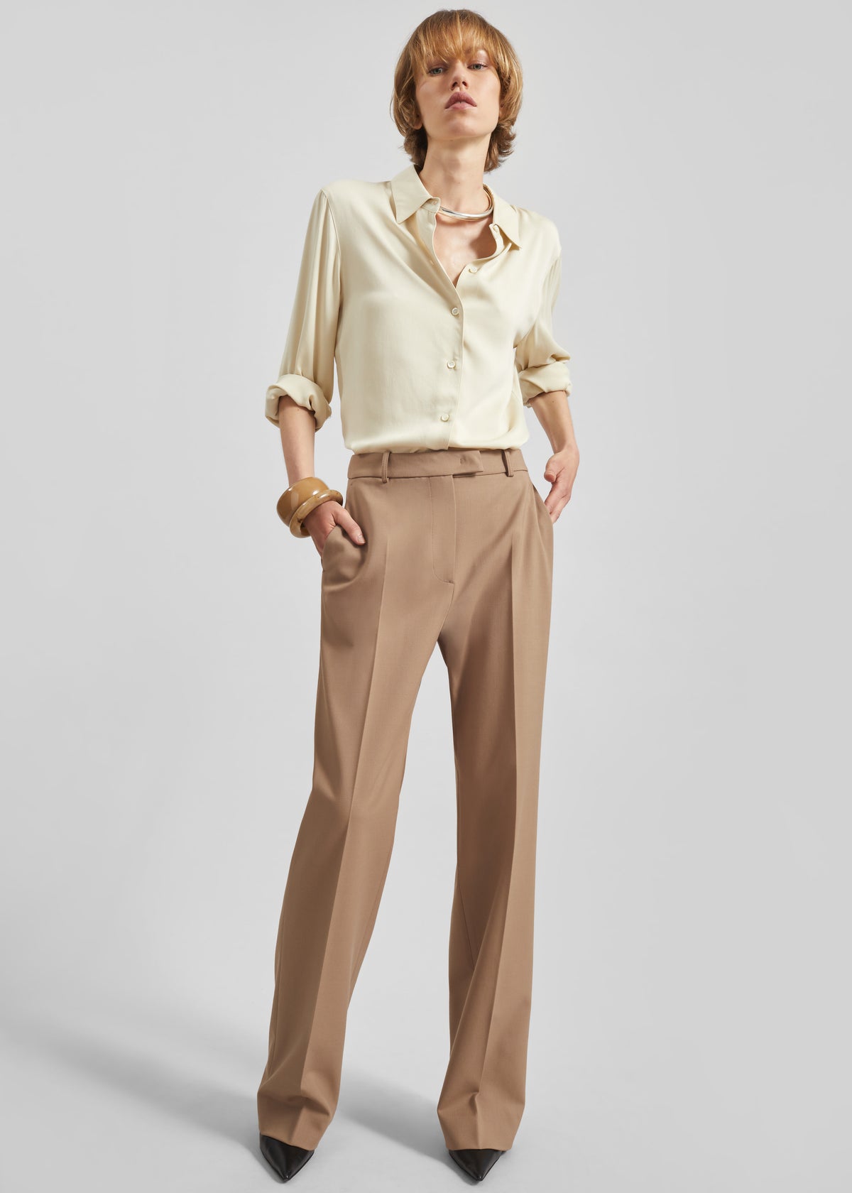 Lenora Straight Trousers - Camel - 3