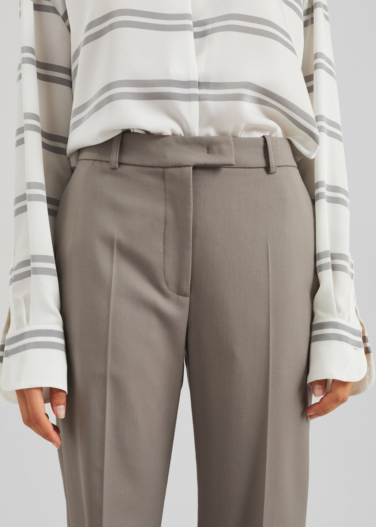Lenora Straight Trousers - Taupe - 3