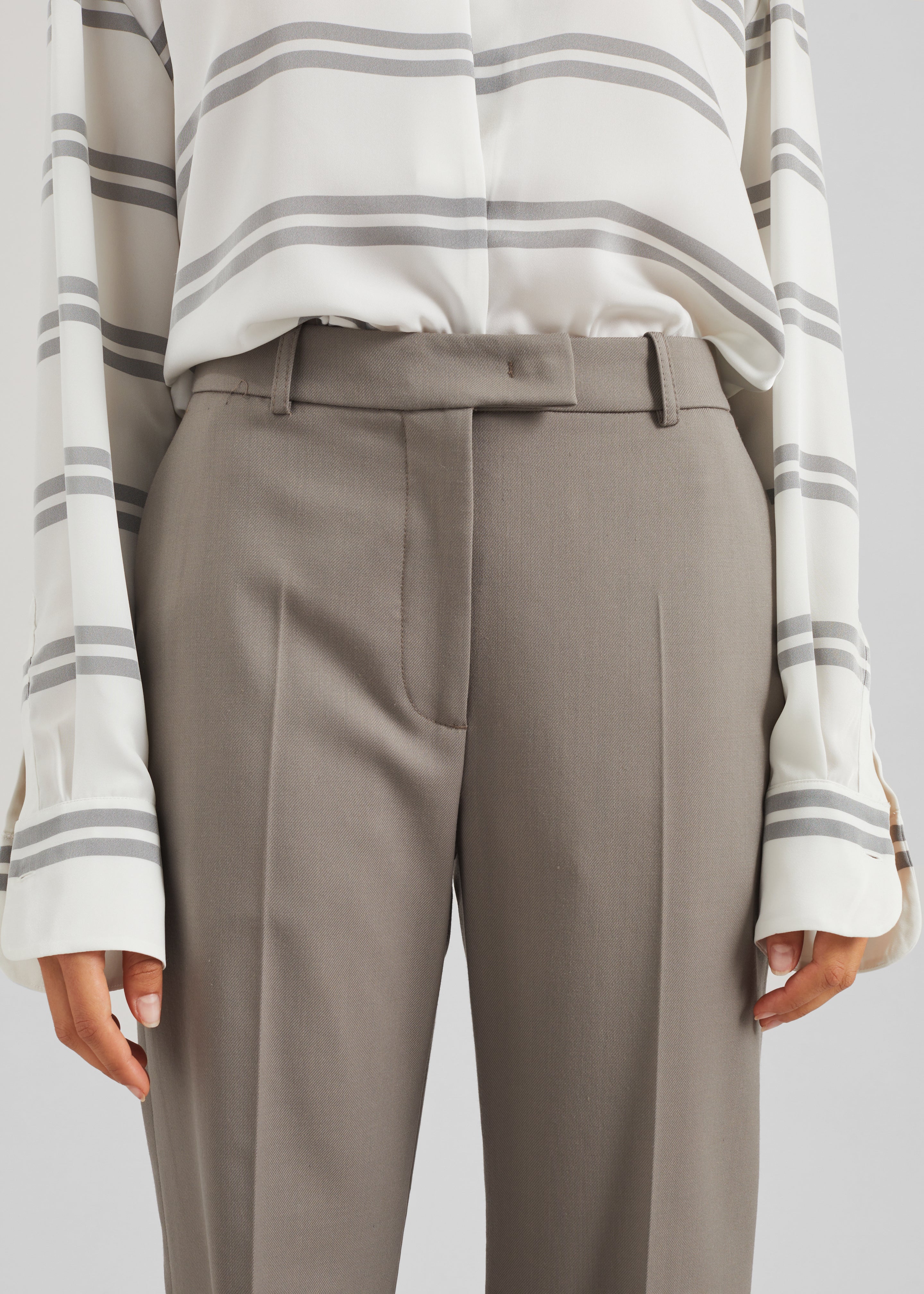 Lenora Straight Trousers - Taupe - 3