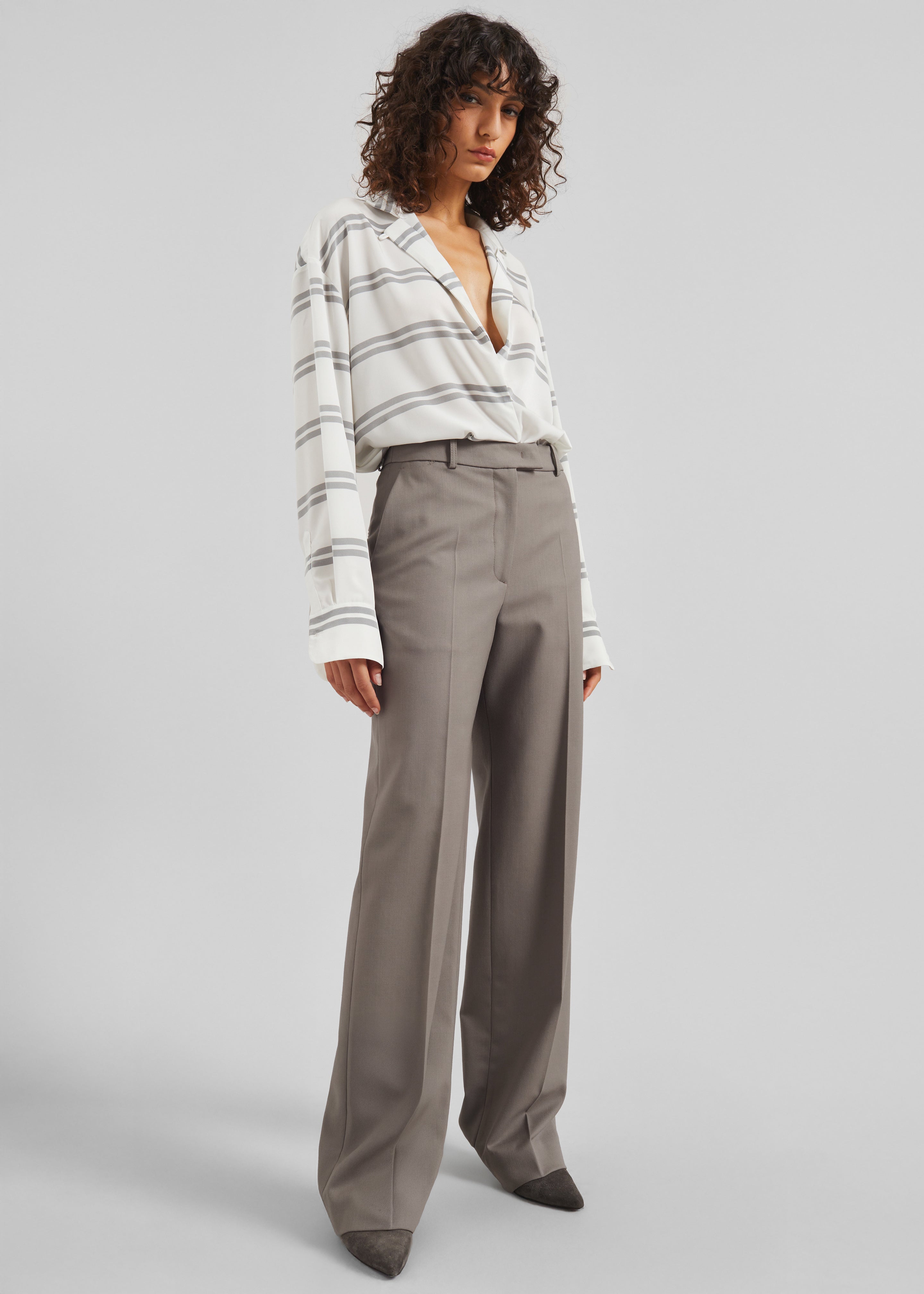 Lenora Straight Trousers - Taupe - 7