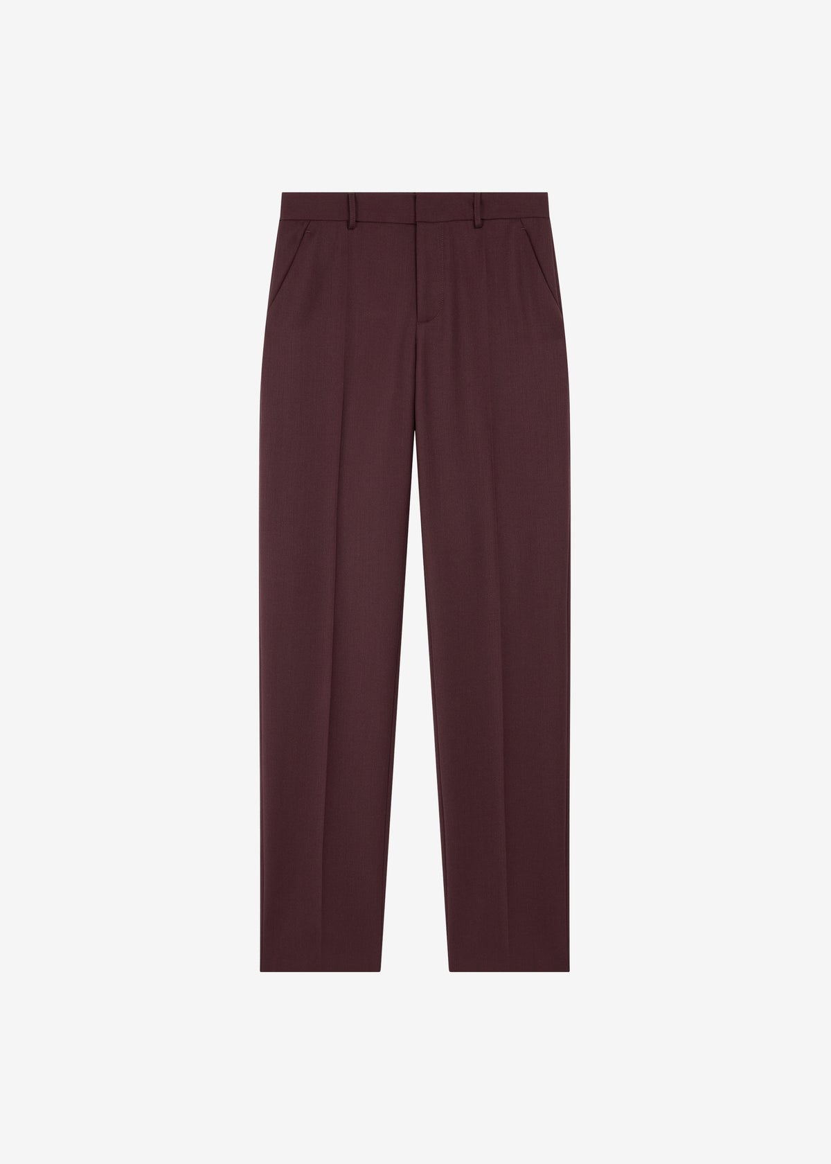Lenora Wool Straight Trousers - Burgundy - 9