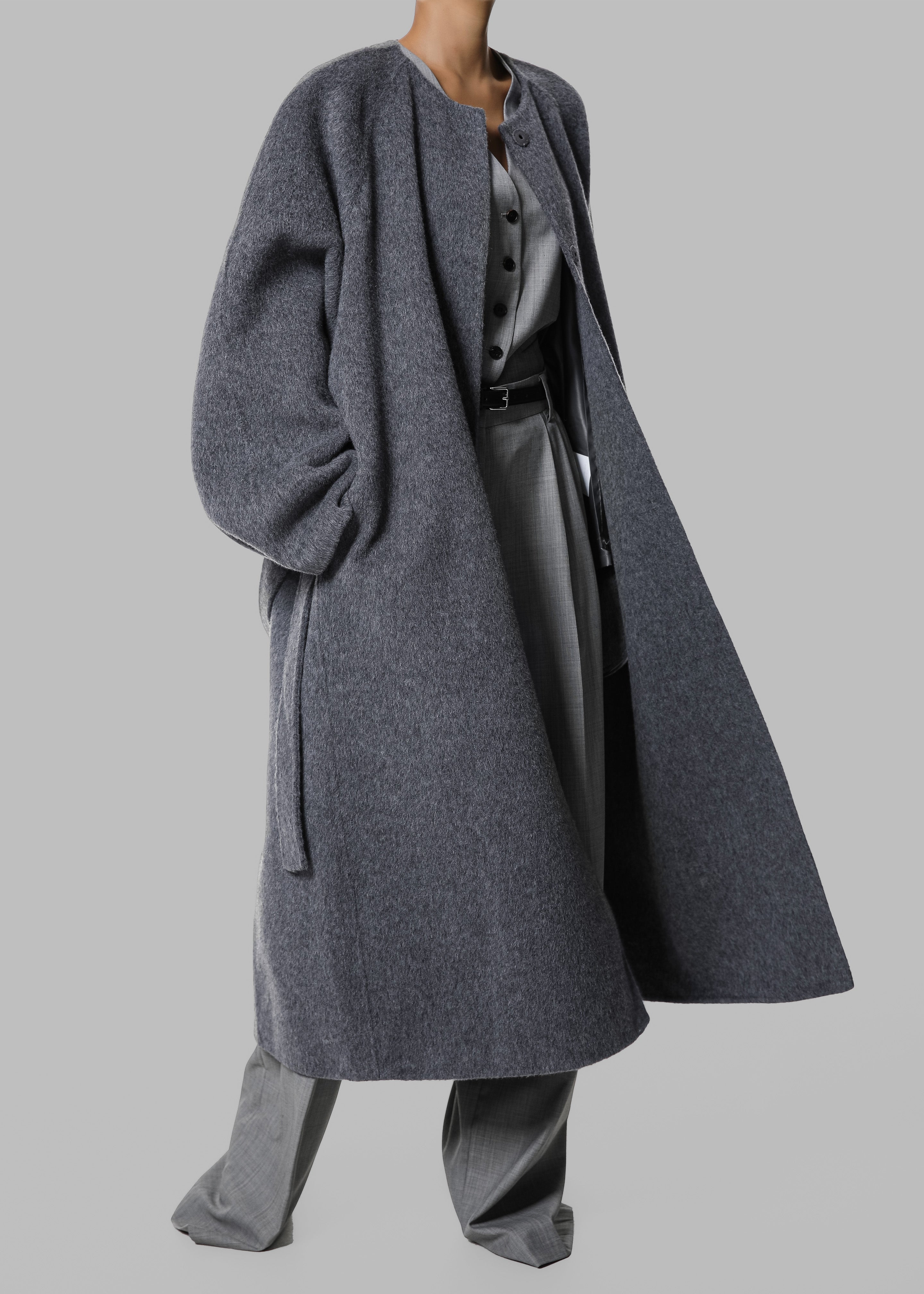 Leon Wool Coat - Grey - 5