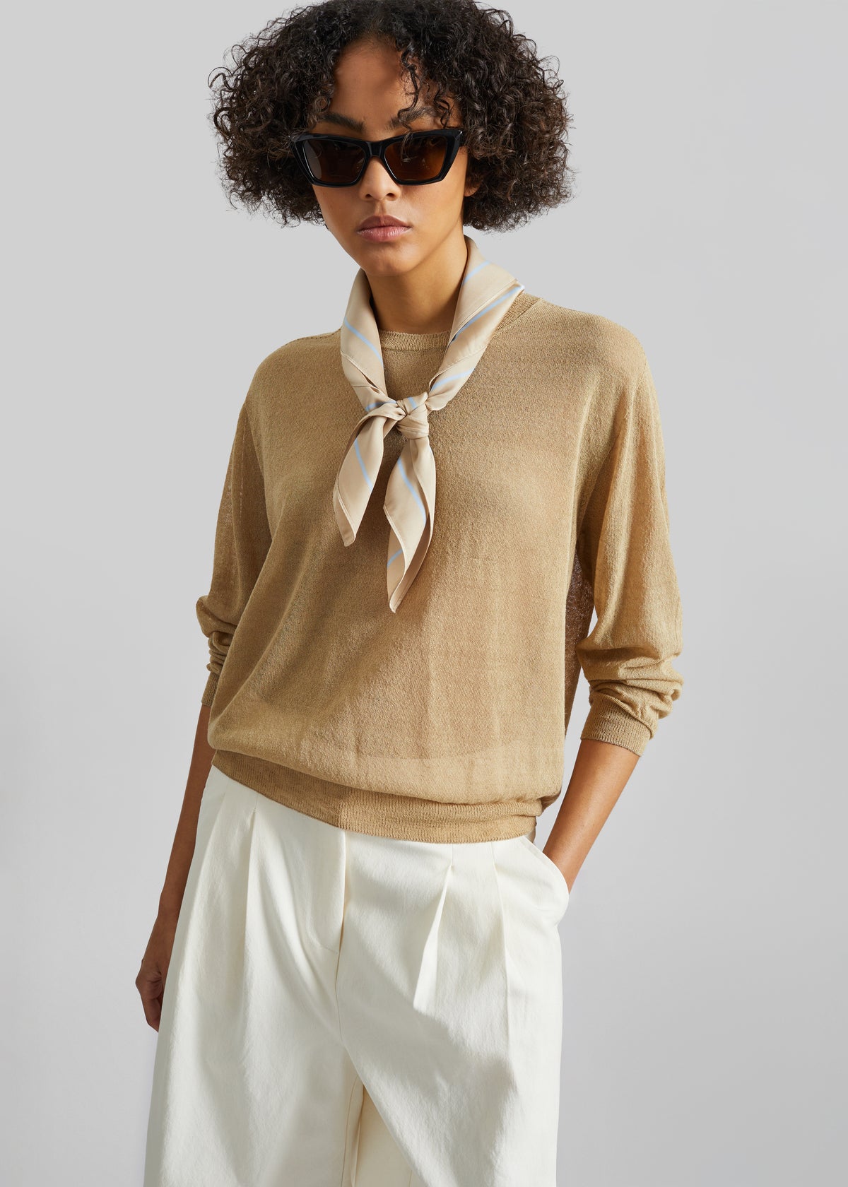 Lerici Square Scarf - Beige - 1