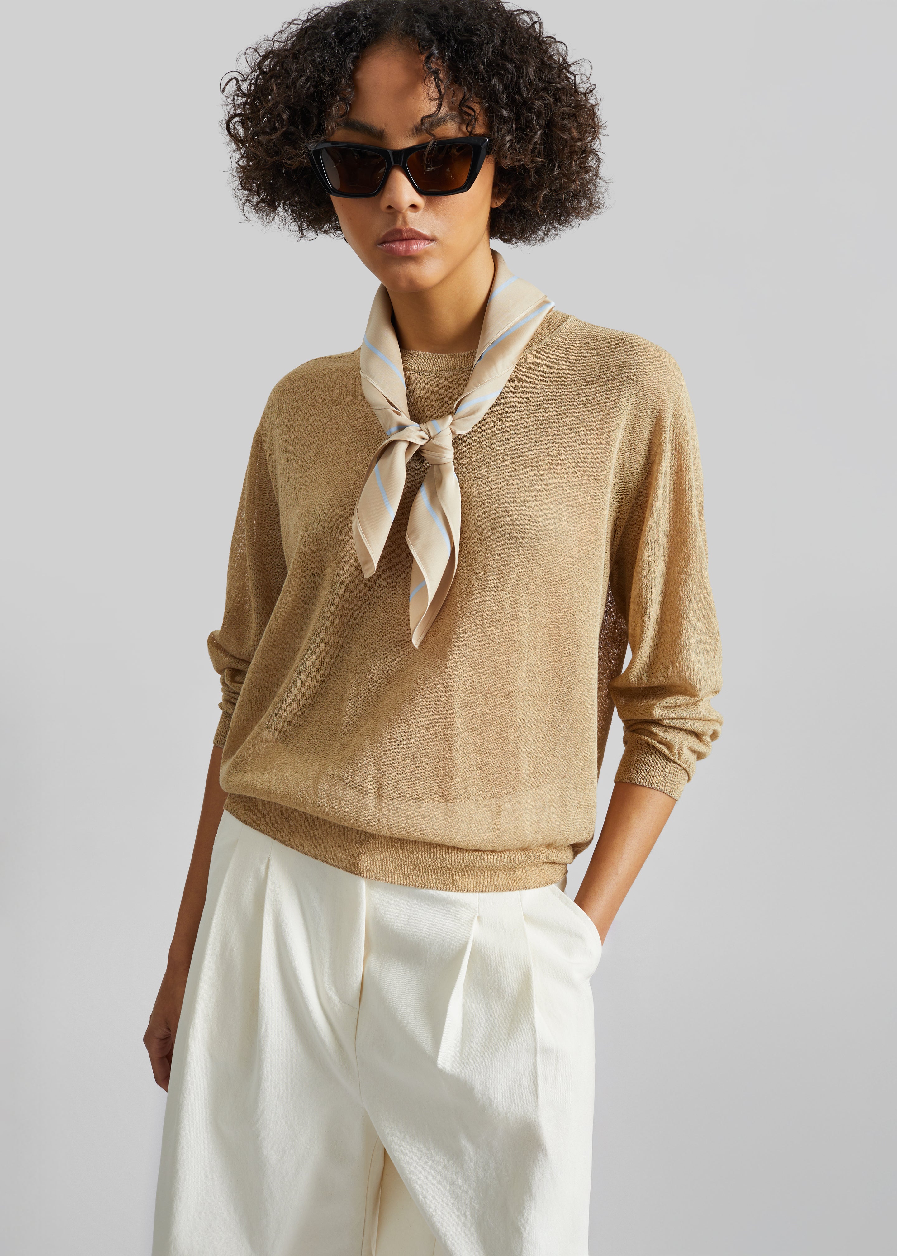 Lerici Square Scarf - Beige - 1