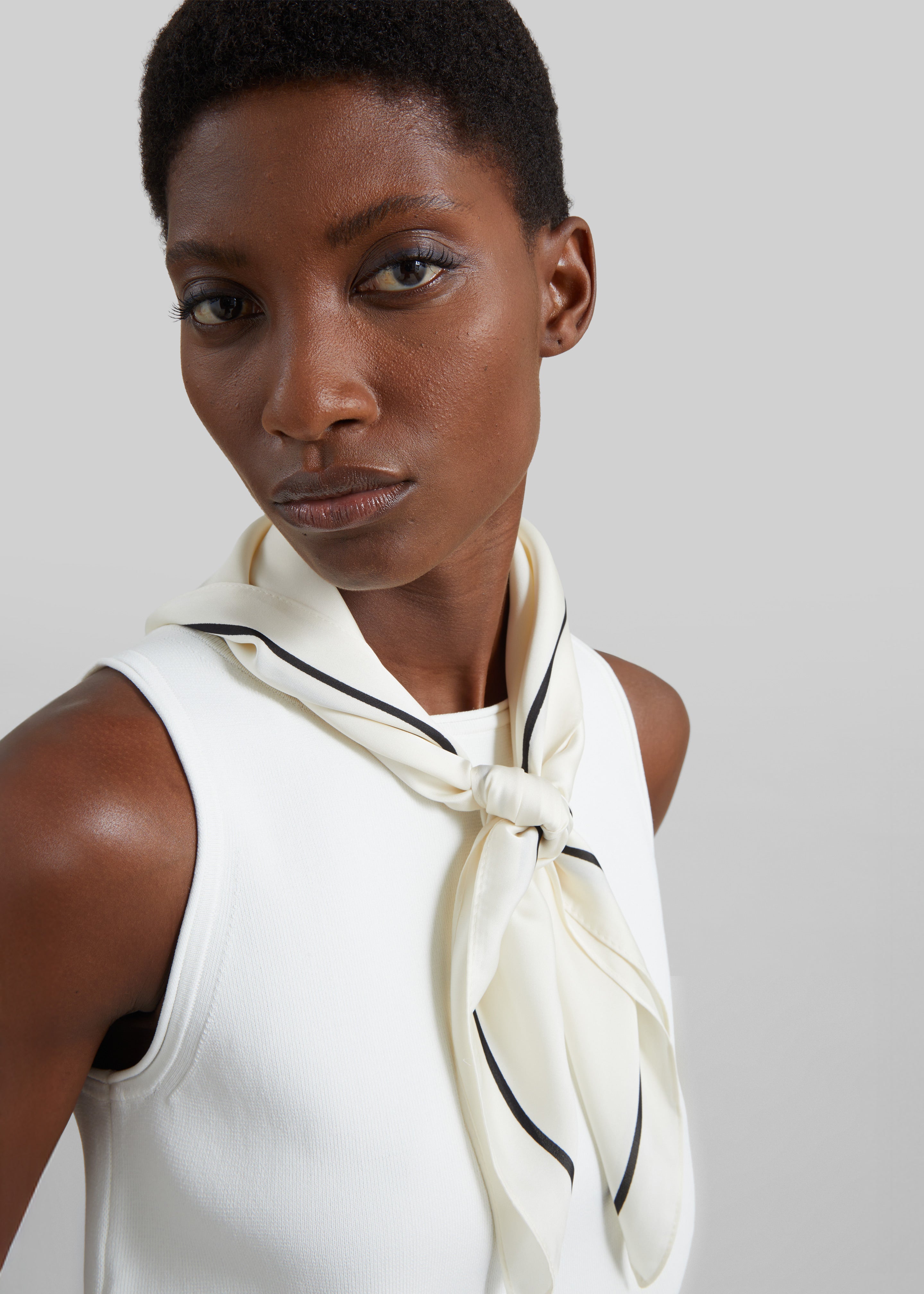 Lerici Square Scarf - Ivory/Black – The Frankie Shop