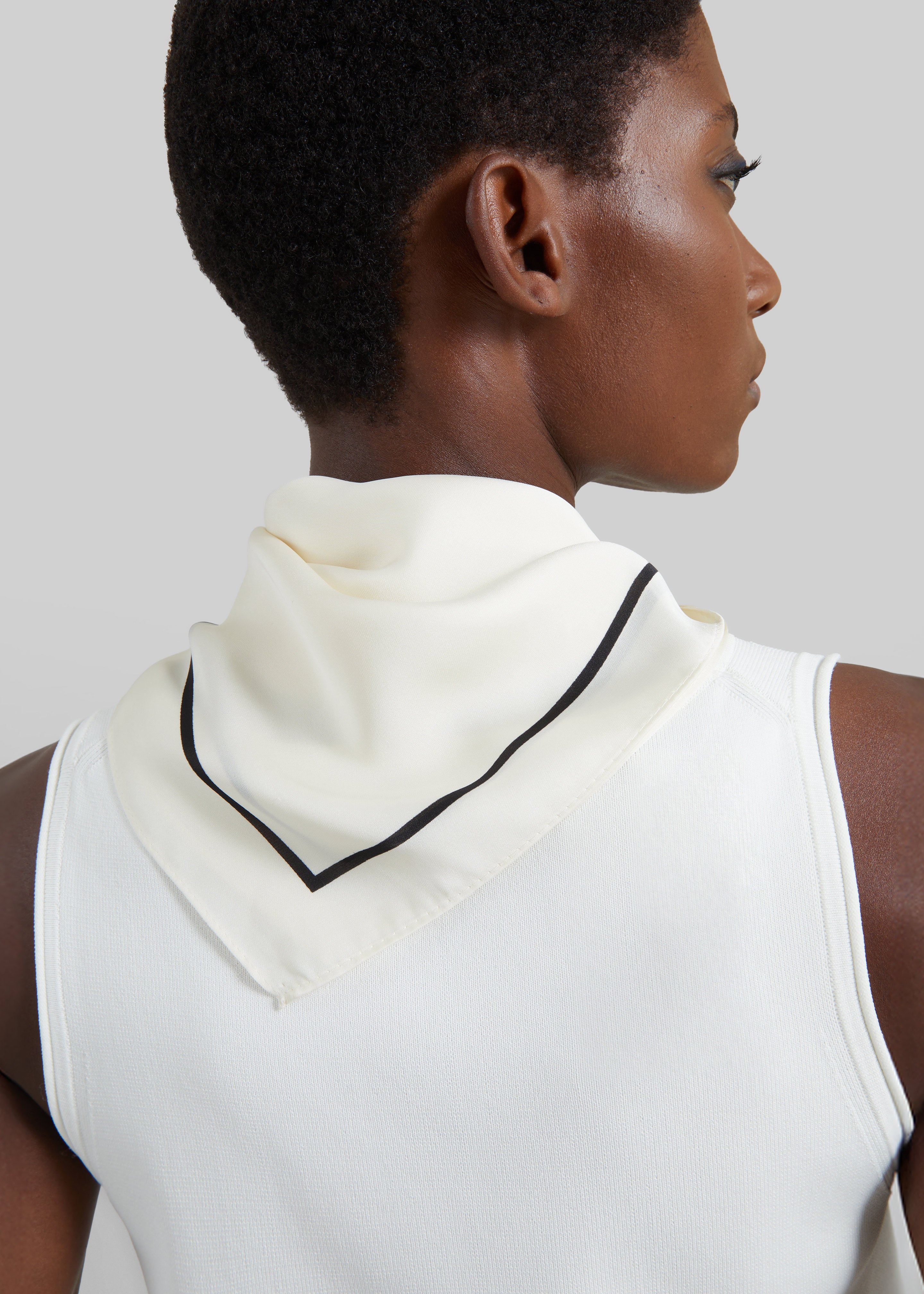 Lerici Square Scarf - Ivory/Black – The Frankie Shop