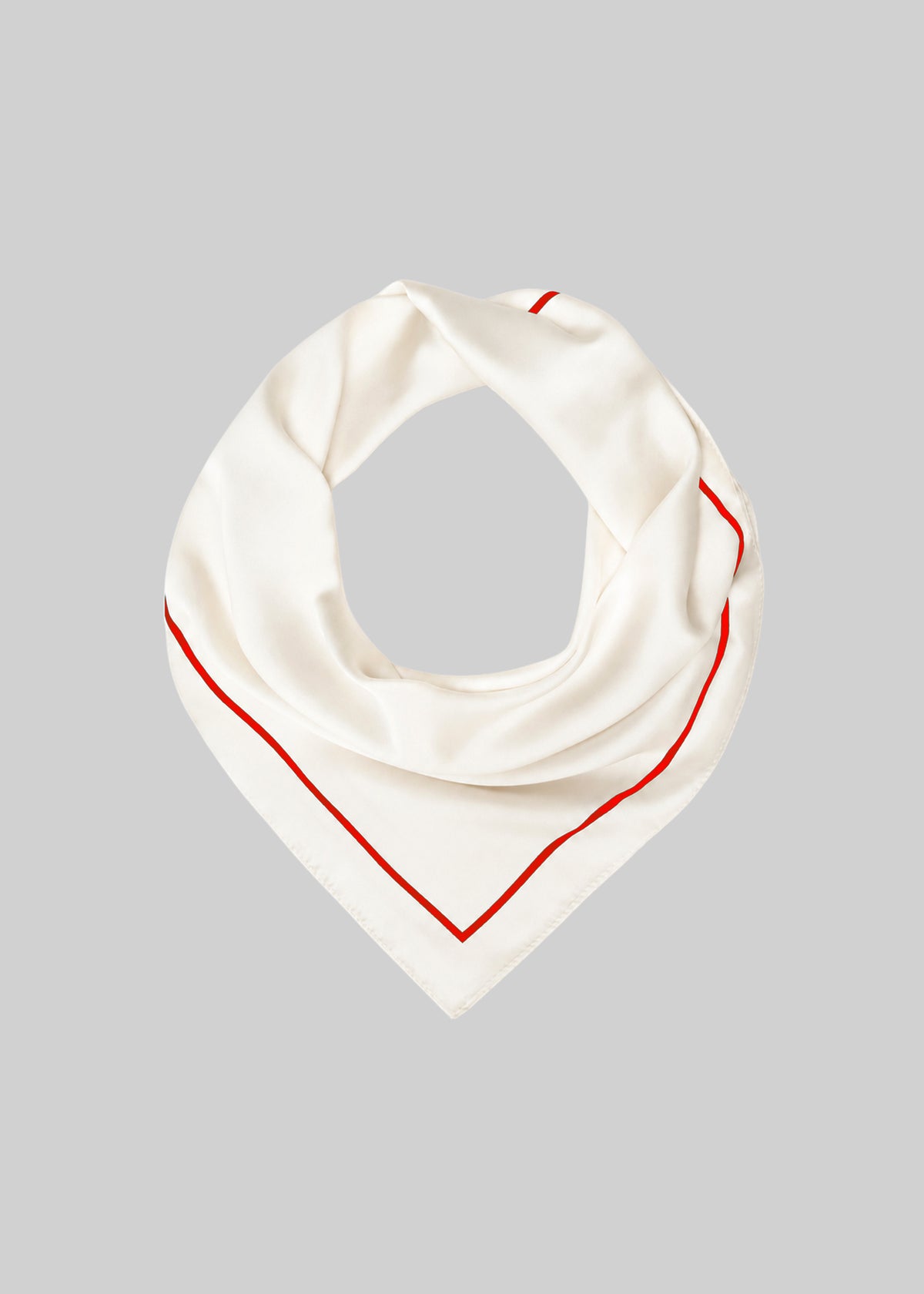 Lerici Square Scarf - Ivory/Red - 2