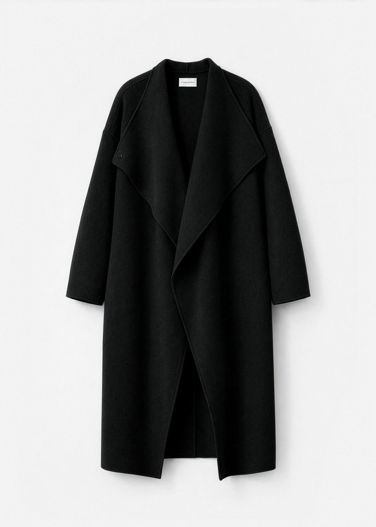 Leroy Funnel Neck Wool Coat - Black