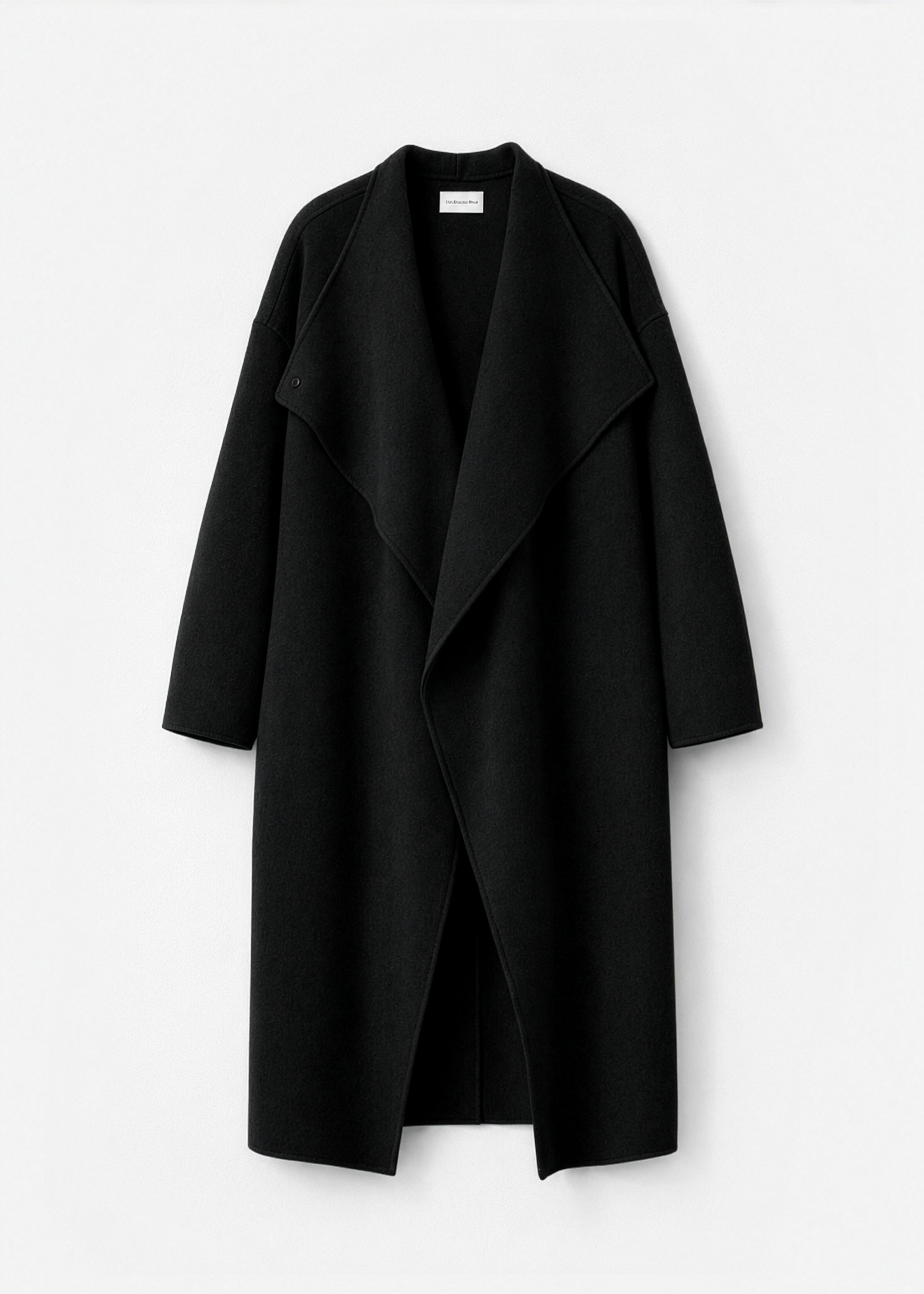 Leroy Funnel Neck Wool Coat - Black