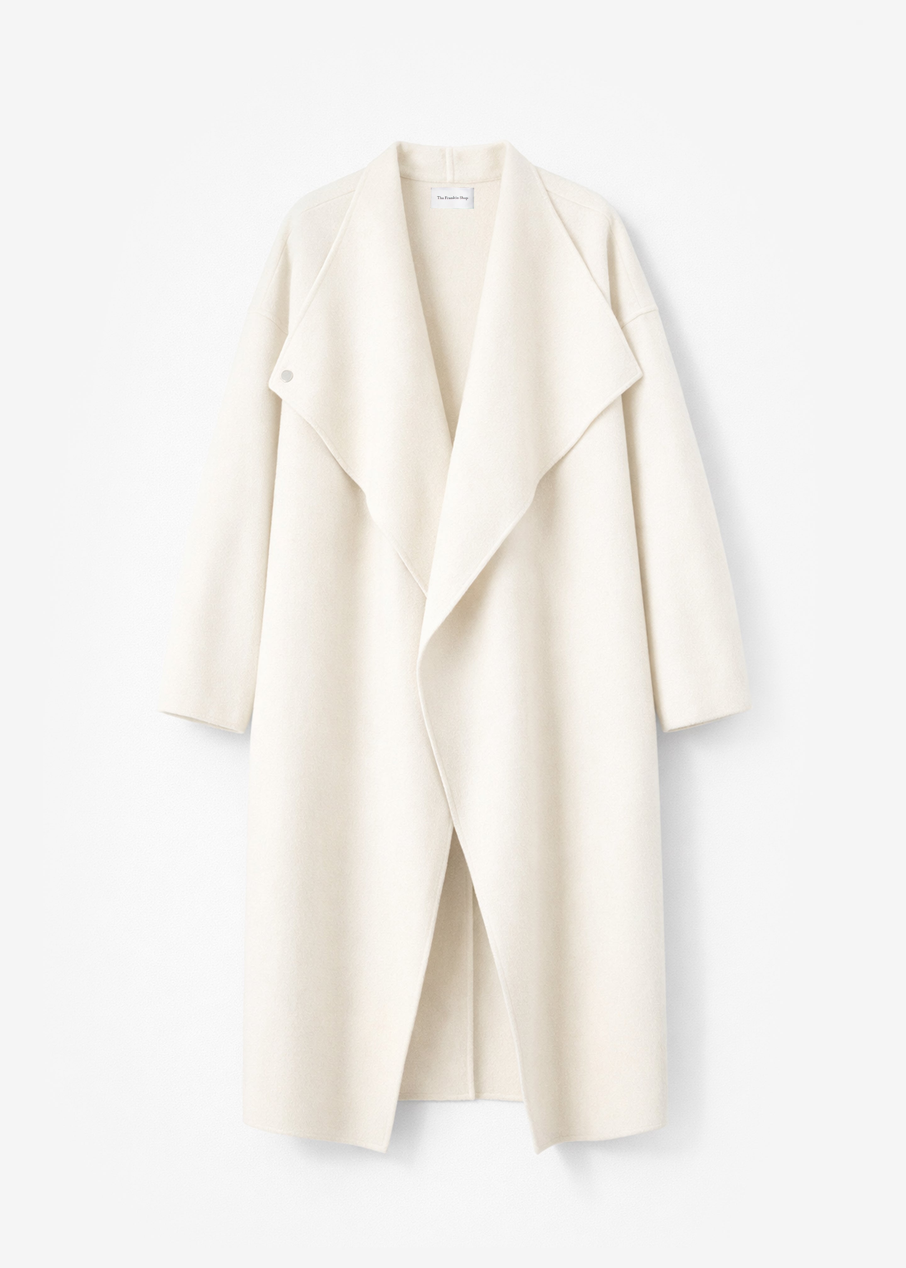 Leroy Funnel Neck Wool Coat - White - 7