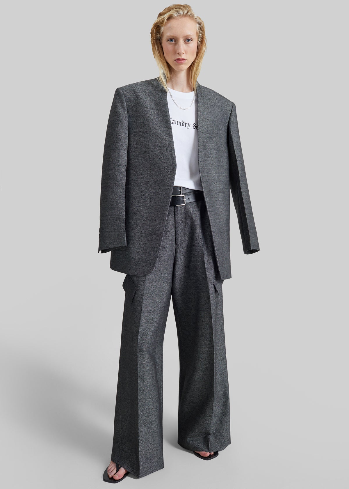 Shop the look image for Lery Tailored Cargo Pants - Black Melange