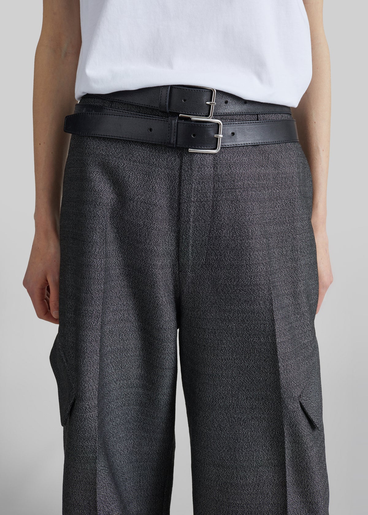 Lery Tailored Cargo Pants - Black Melange