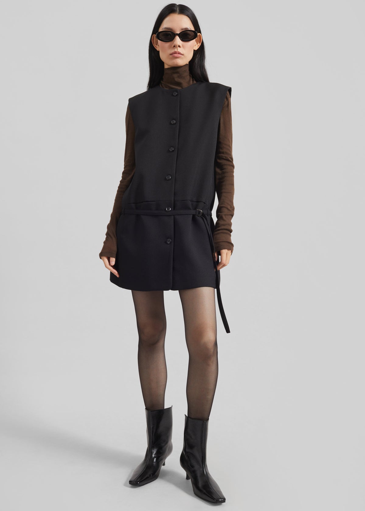 Lesce Vest Dress - Black - 3