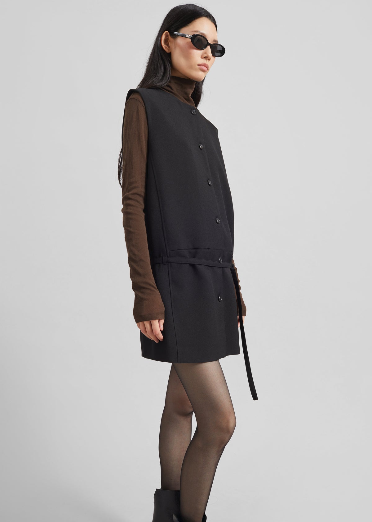 Lesce Vest Dress - Black - 4