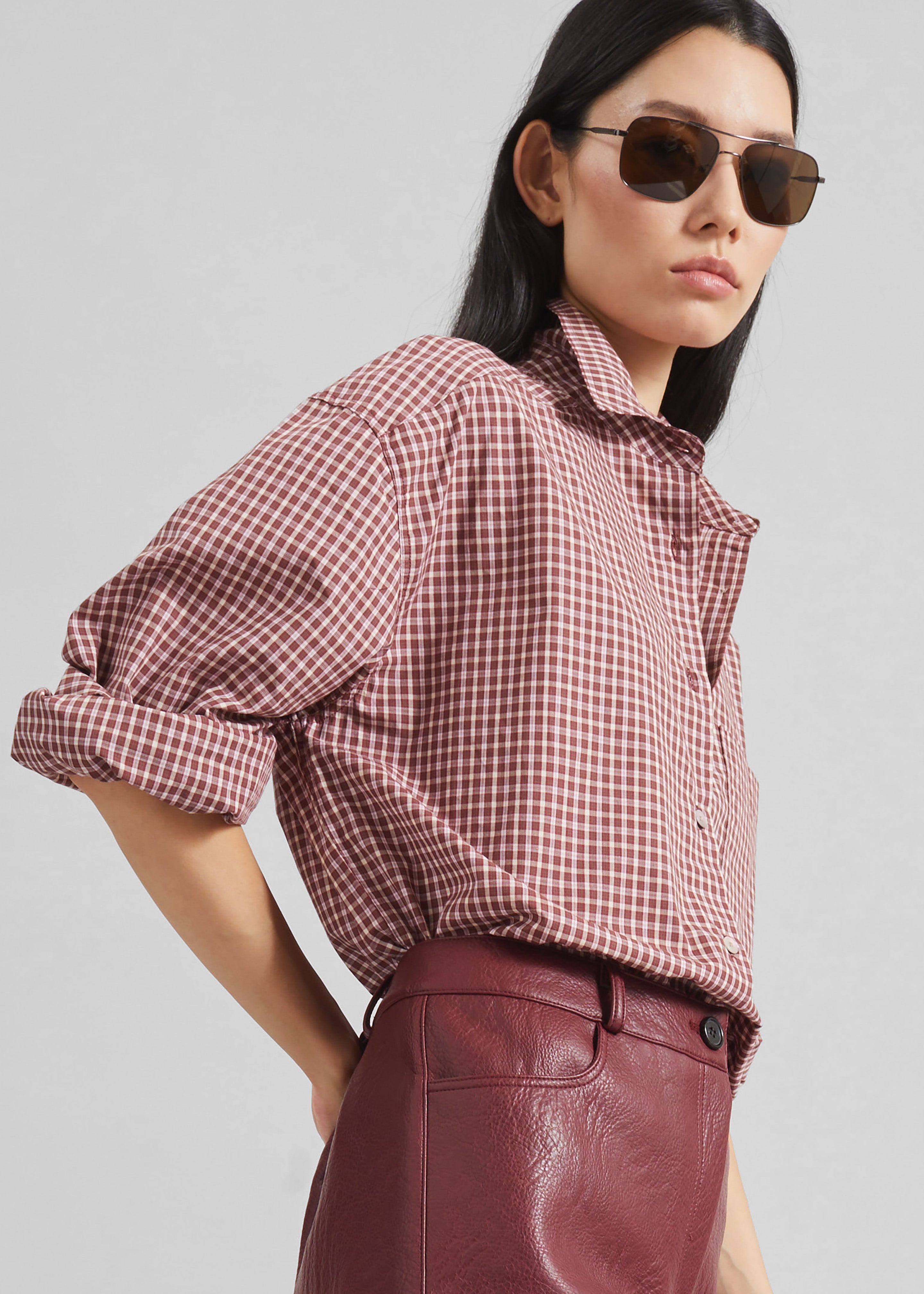 Lesja Cotton Shirt - Checked Red - 2