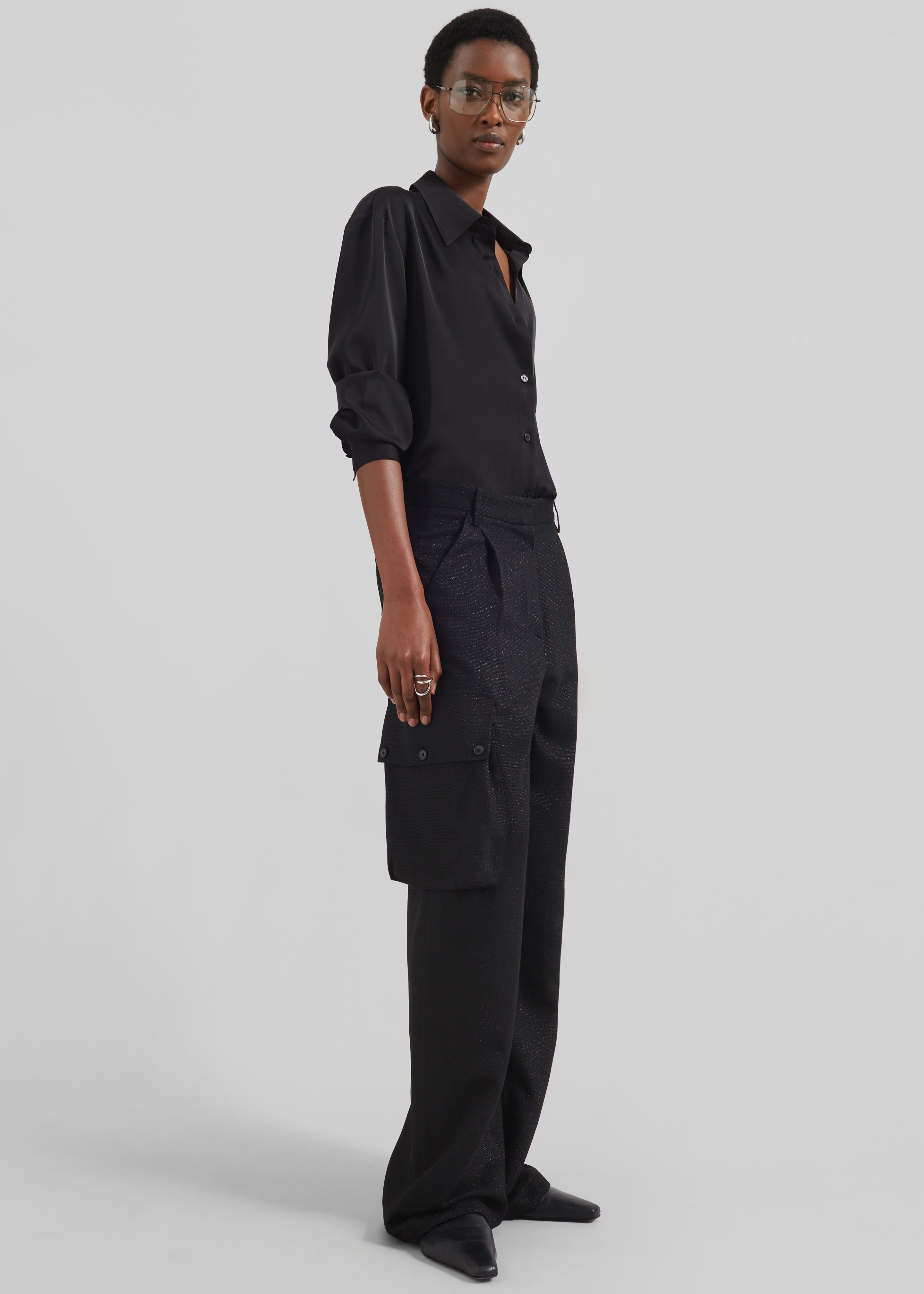 Lestel Shimmer Cargo Pants - Black - 5