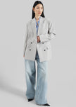 Leven Double-Breasted Blazer - Light Grey