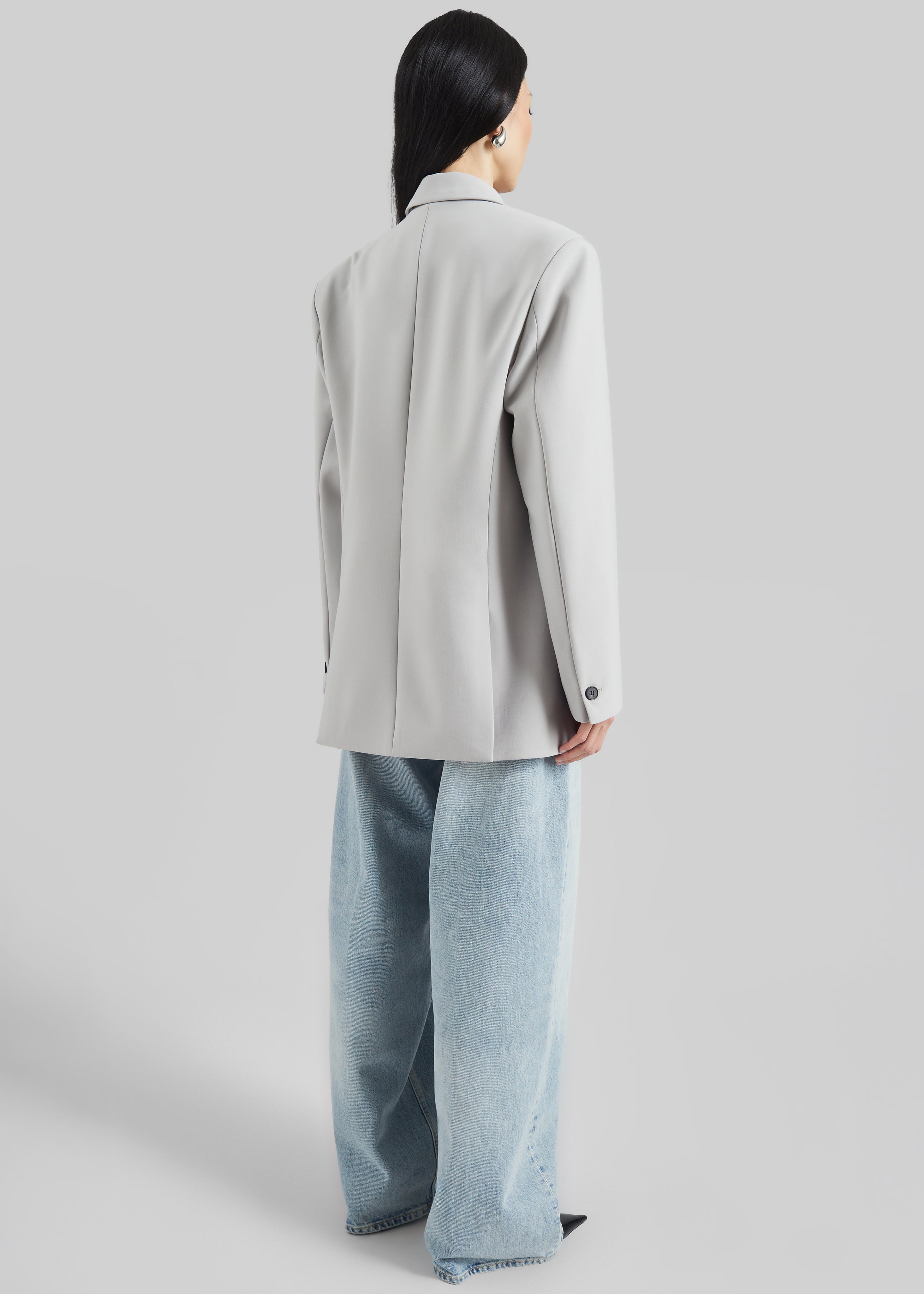 Leven Double-Breasted Blazer - Light Grey – The Frankie Shop