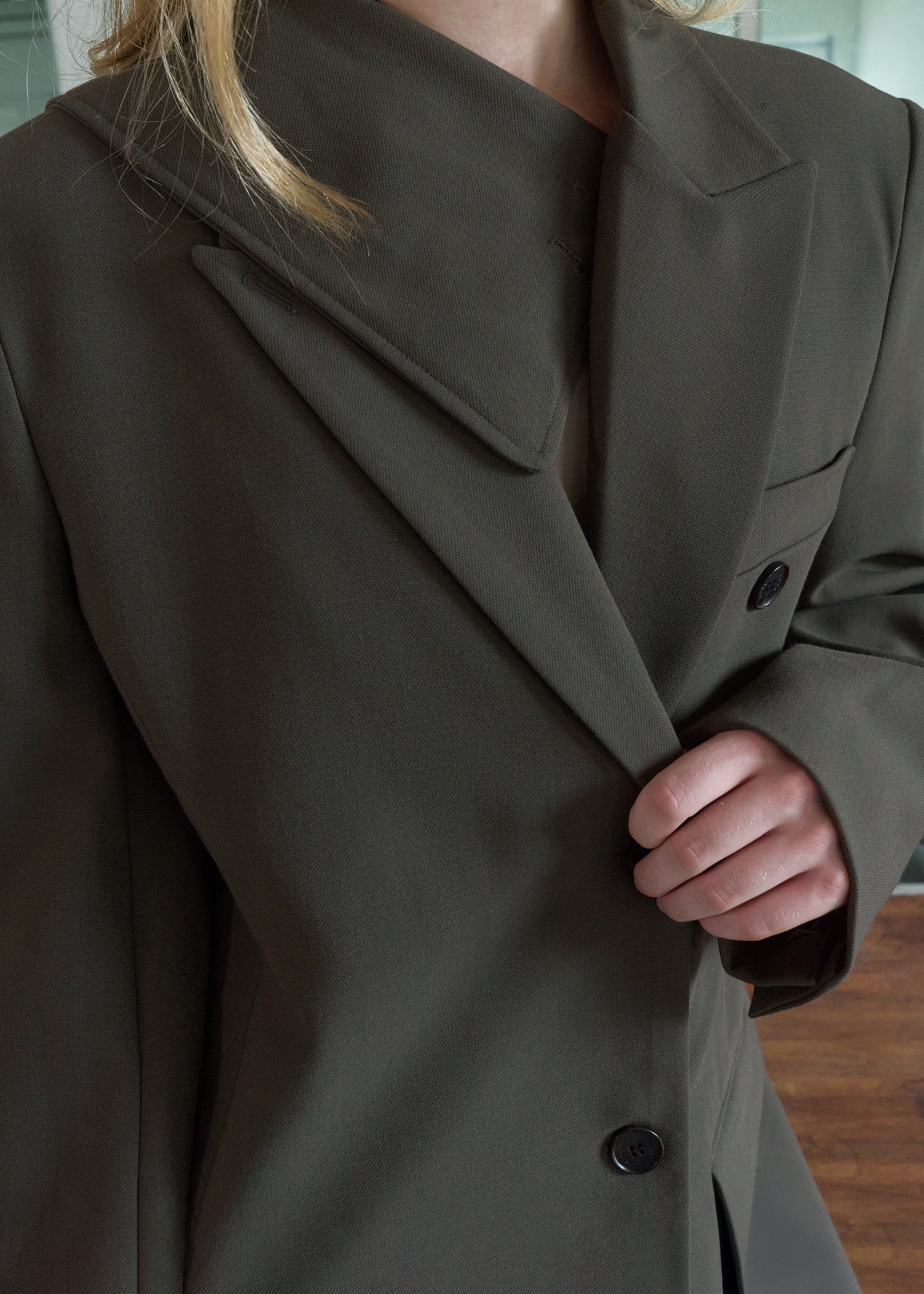 Levia Scarf Coat - Dark Olive