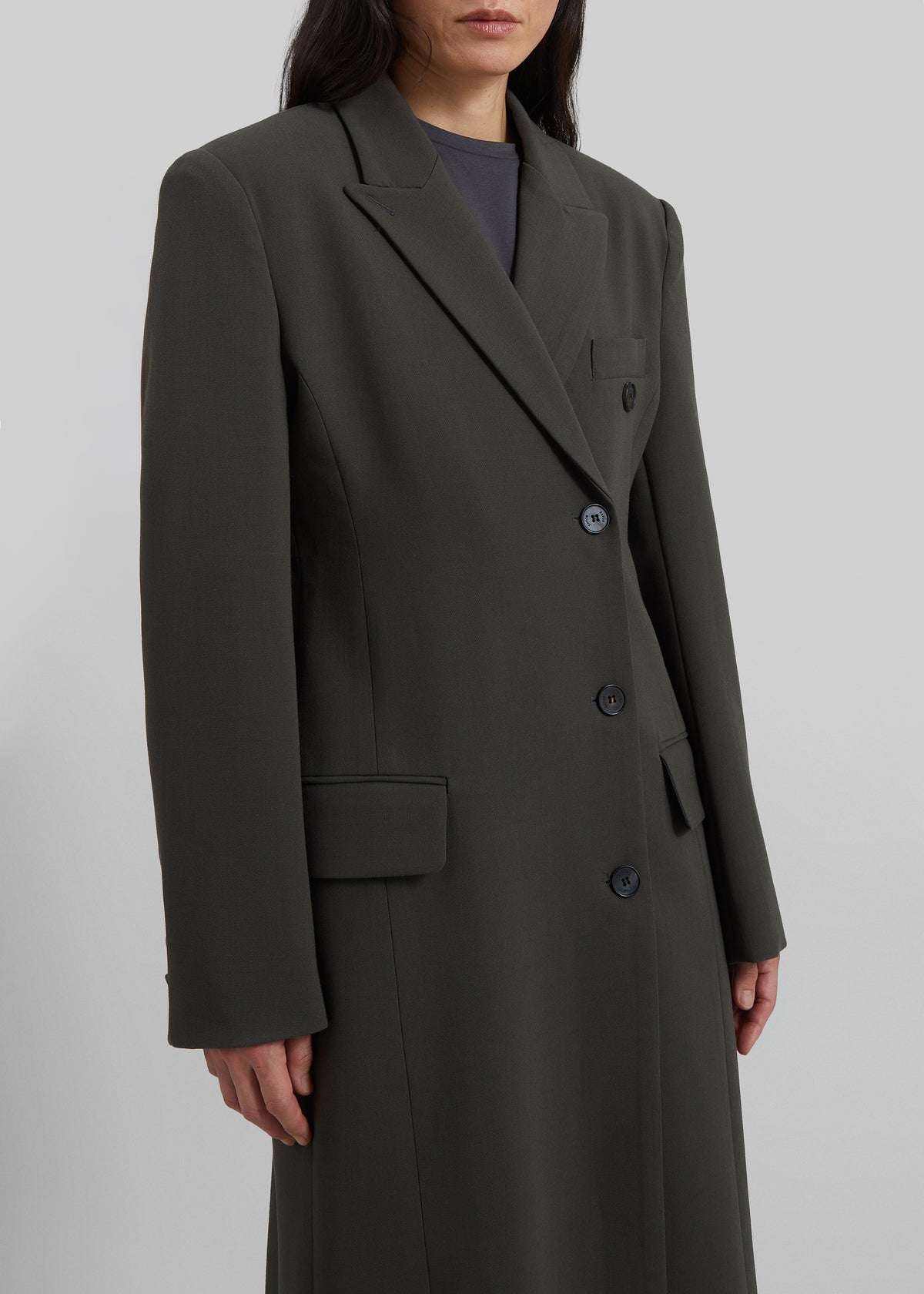 Levia Scarf Coat - Dark Olive