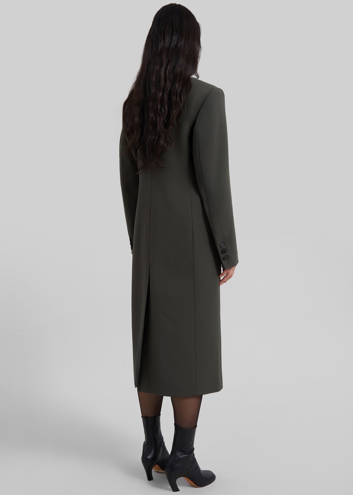 Levia Scarf Coat - Dark Olive