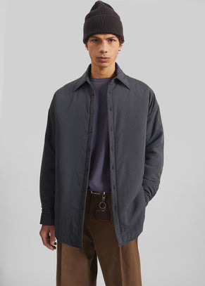 Levidi Padded Overshirt - Navy/White Pinstripe