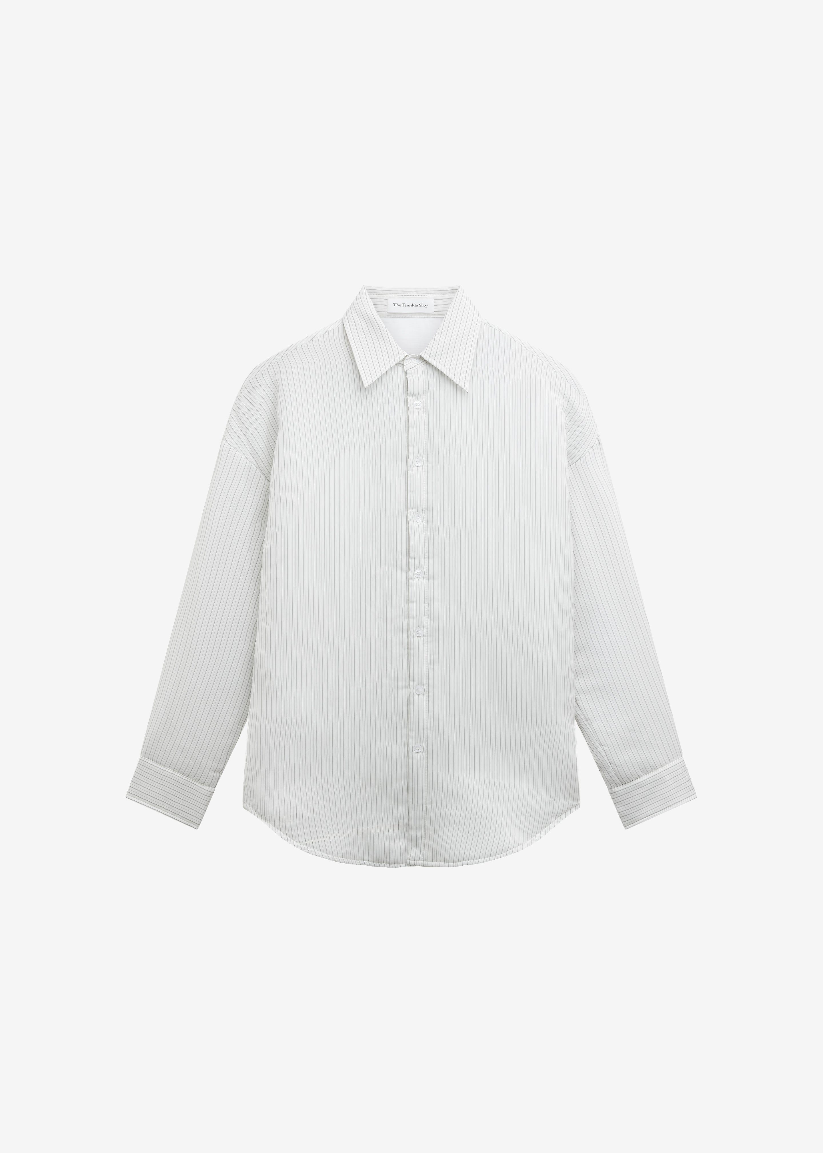 Levidi Padded Overshirt - White/Black Stripe - 8