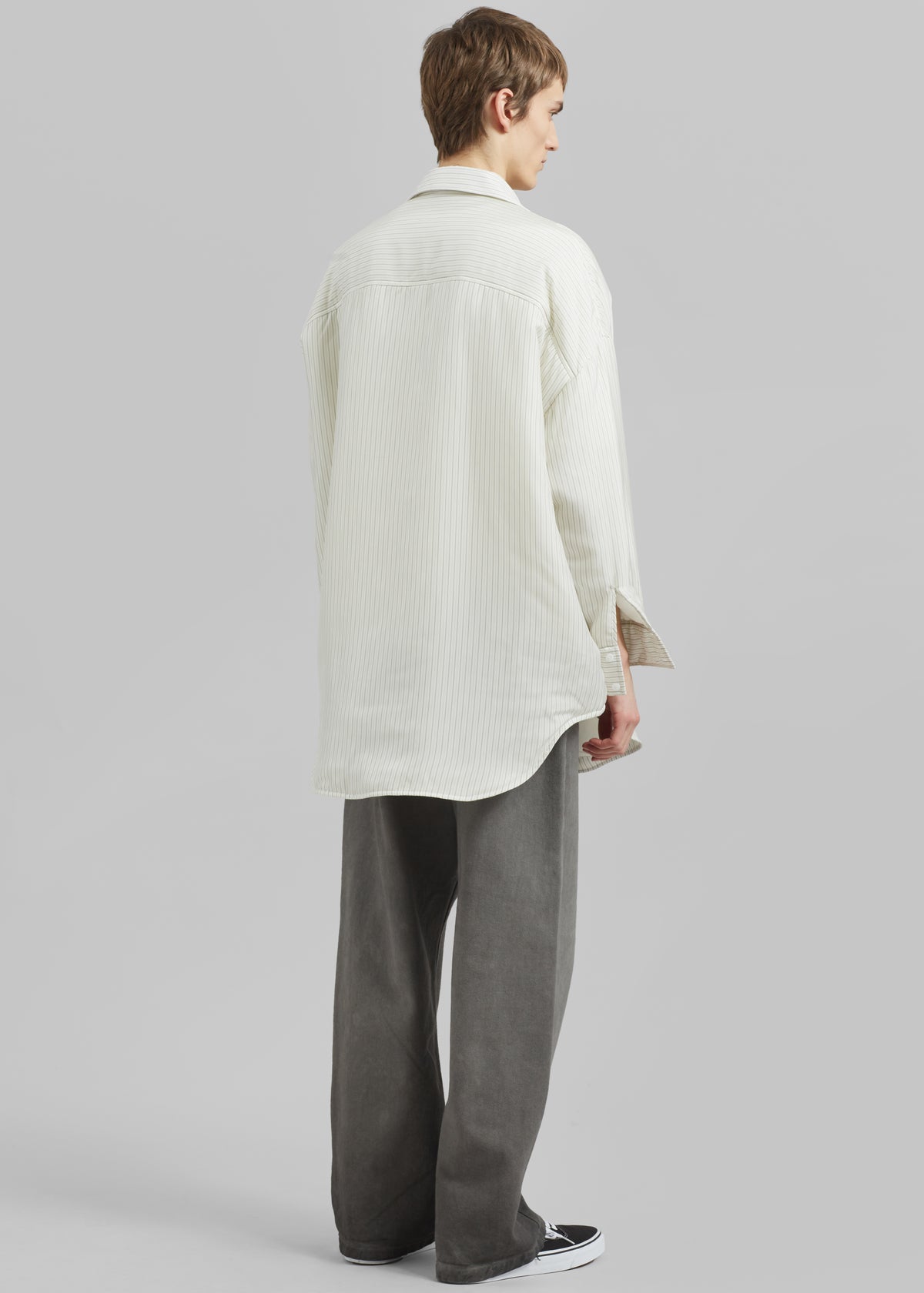 Levidi Padded Overshirt - White/Black Stripe - 7