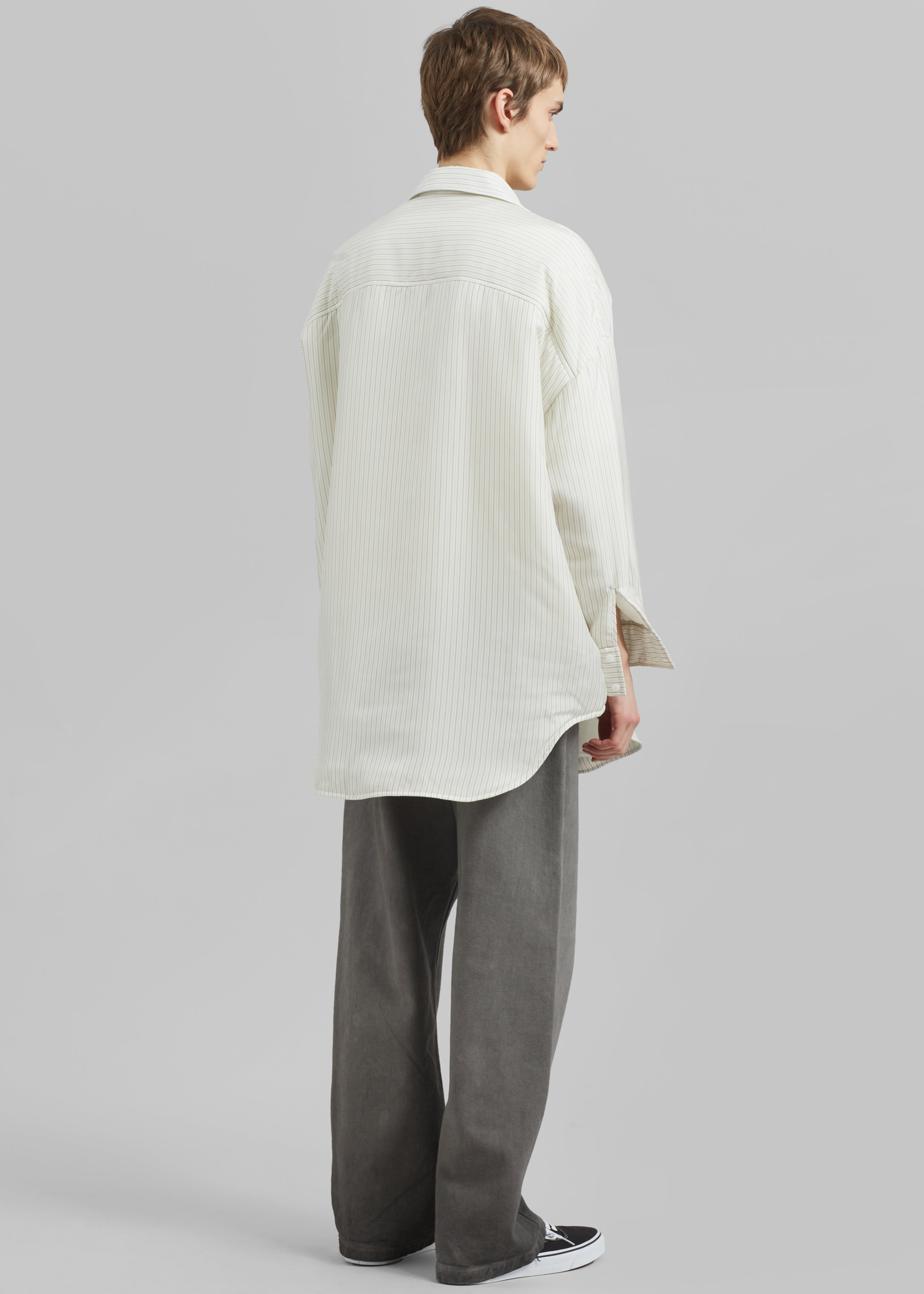 Levidi Padded Overshirt - White/Black Stripe - 7