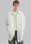 Levidi Padded Overshirt - White/Black Stripe