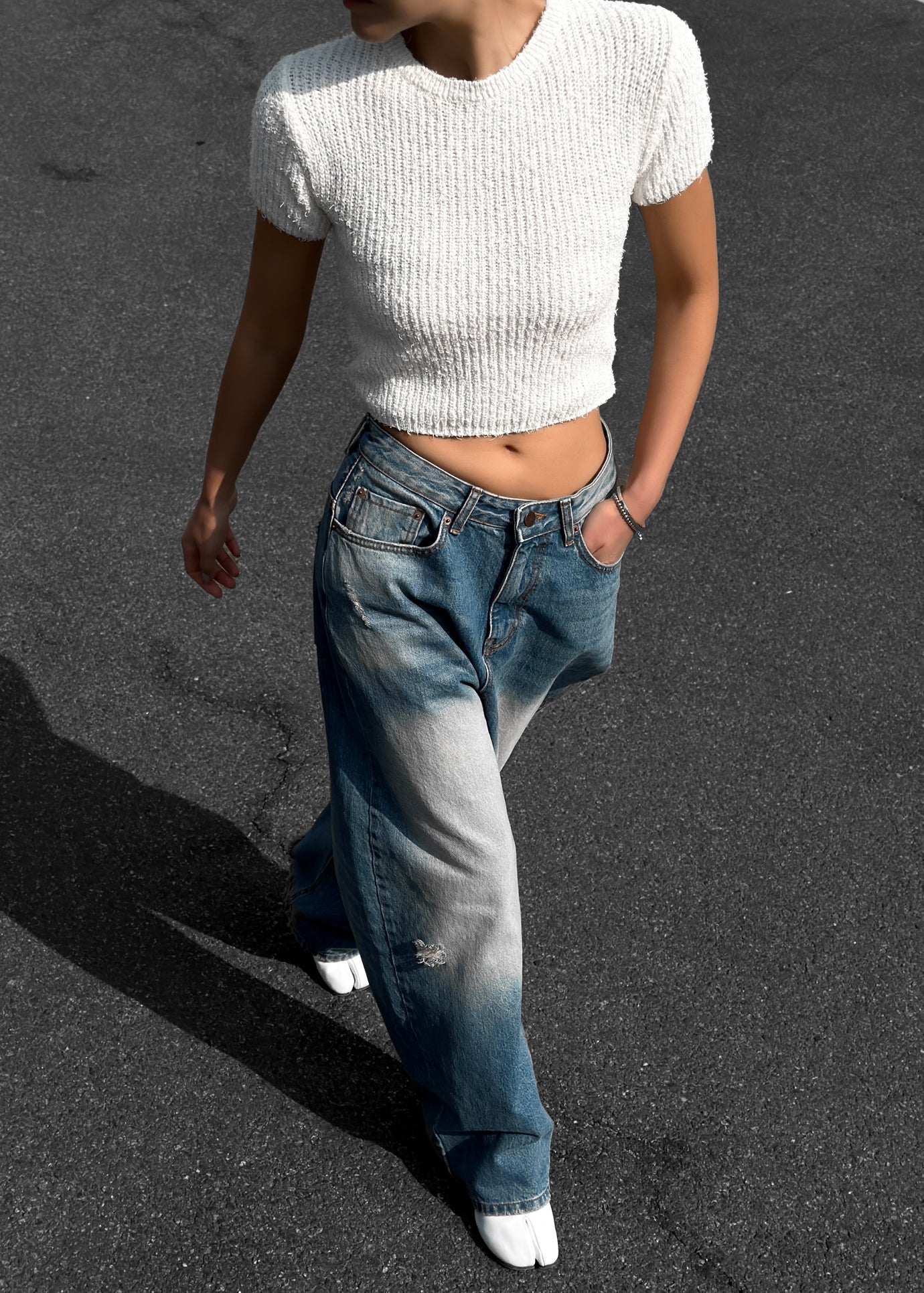 Lexie Knit Cropped Top - Off White
