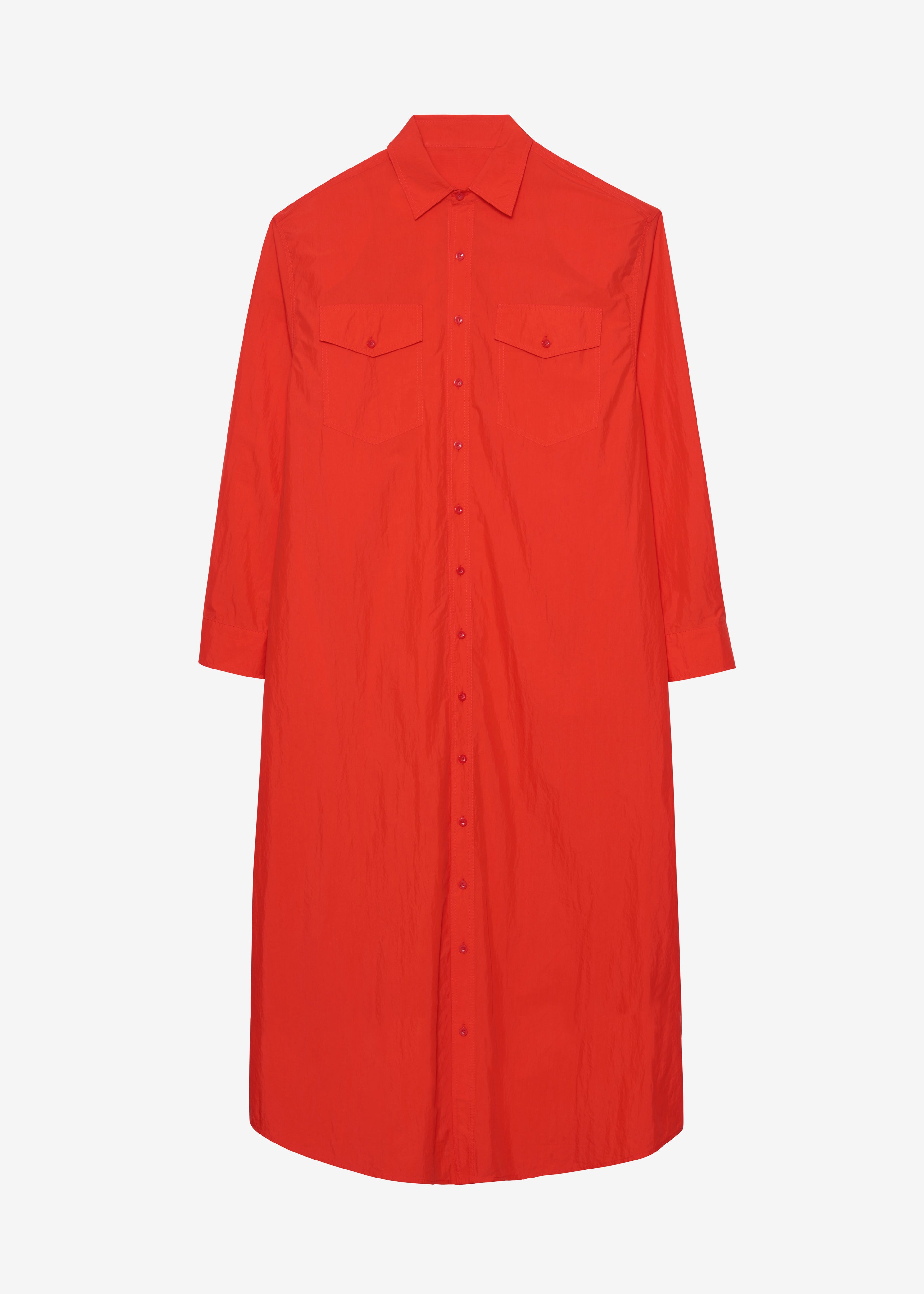 The Frankie Shop Lia Button Up Dress Red