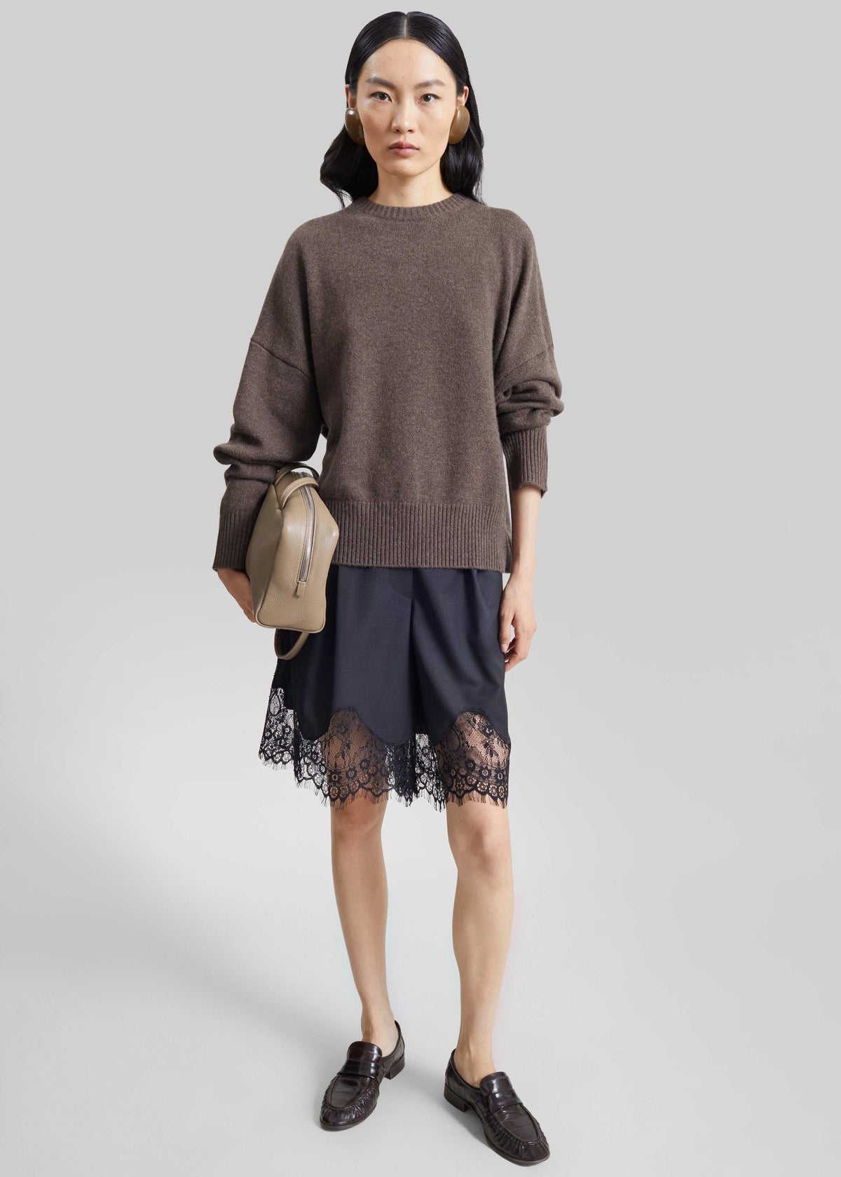 Lido Lace Bermuda Shorts - Dark Grey - 1