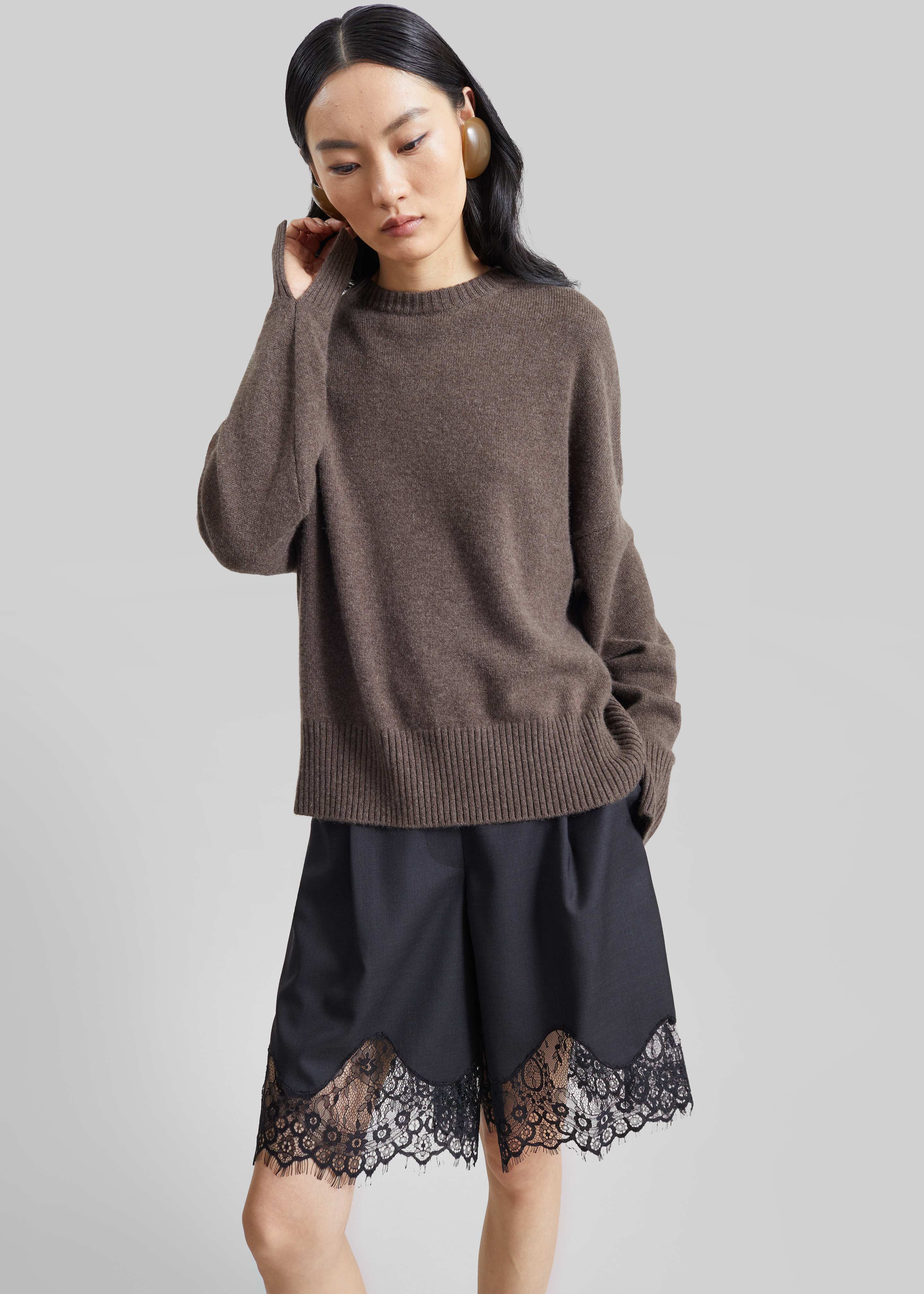 Lido Lace Bermuda Shorts - Dark Grey - 6
