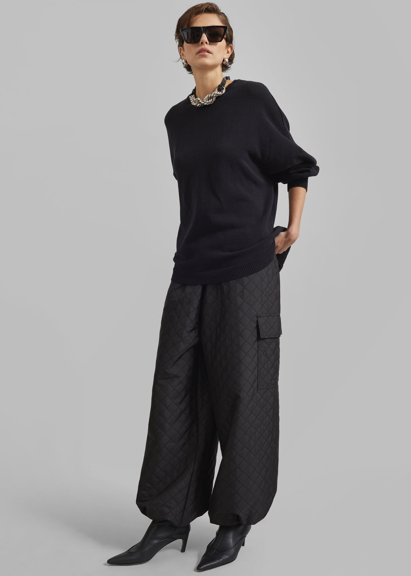 Lieto Quilted Pants - Black