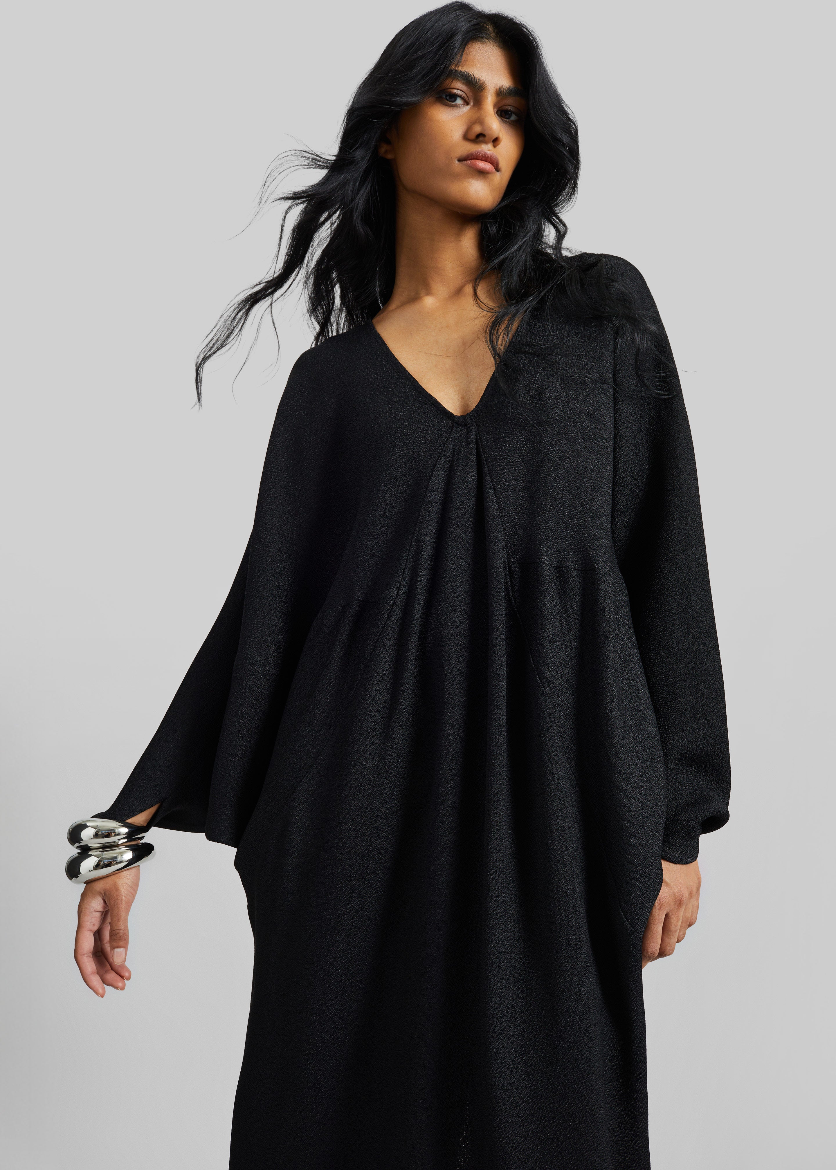 Lilia Kaftan Dress - Black - 5