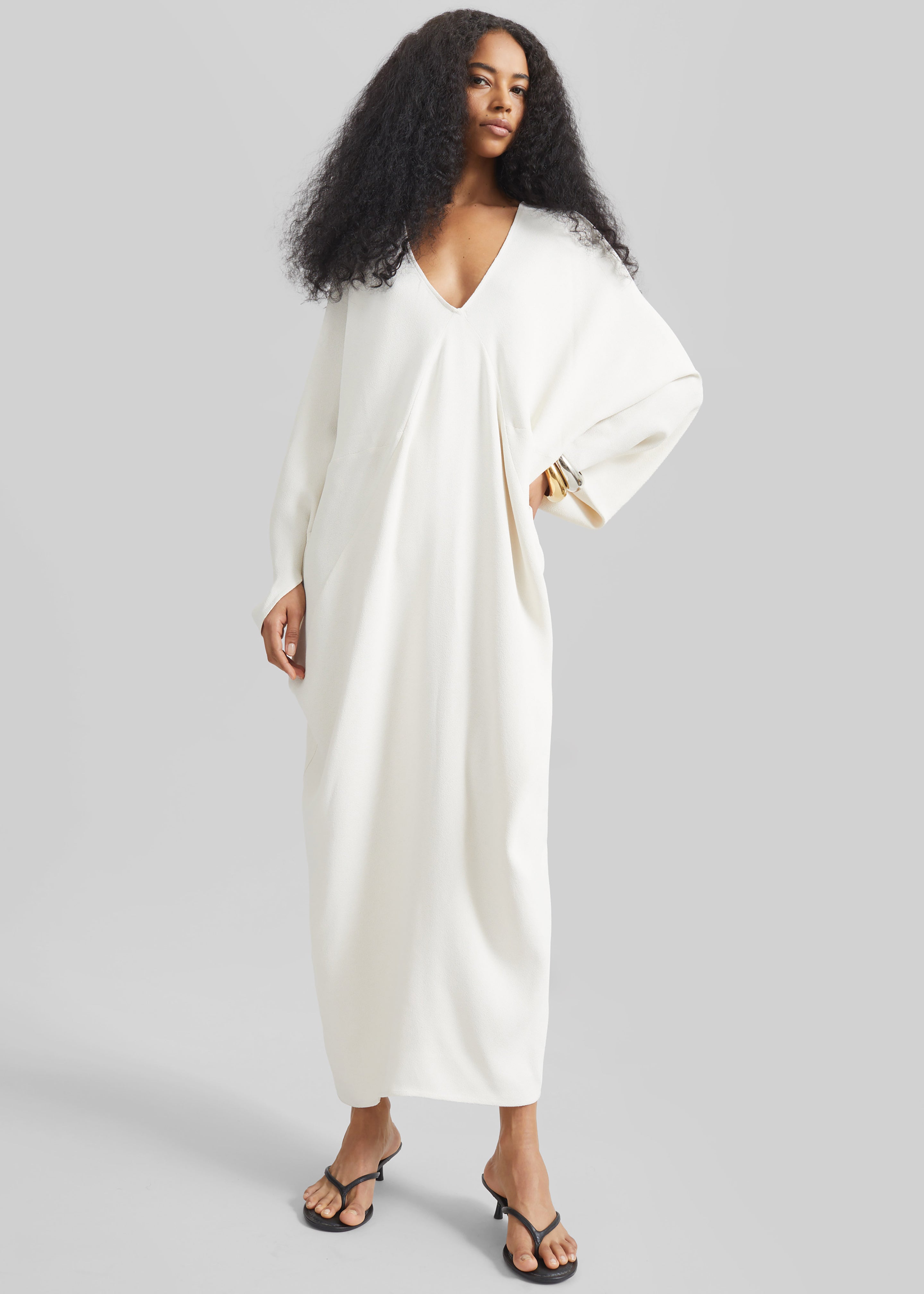 Lilia Kaftan Dress - Ivory - 4
