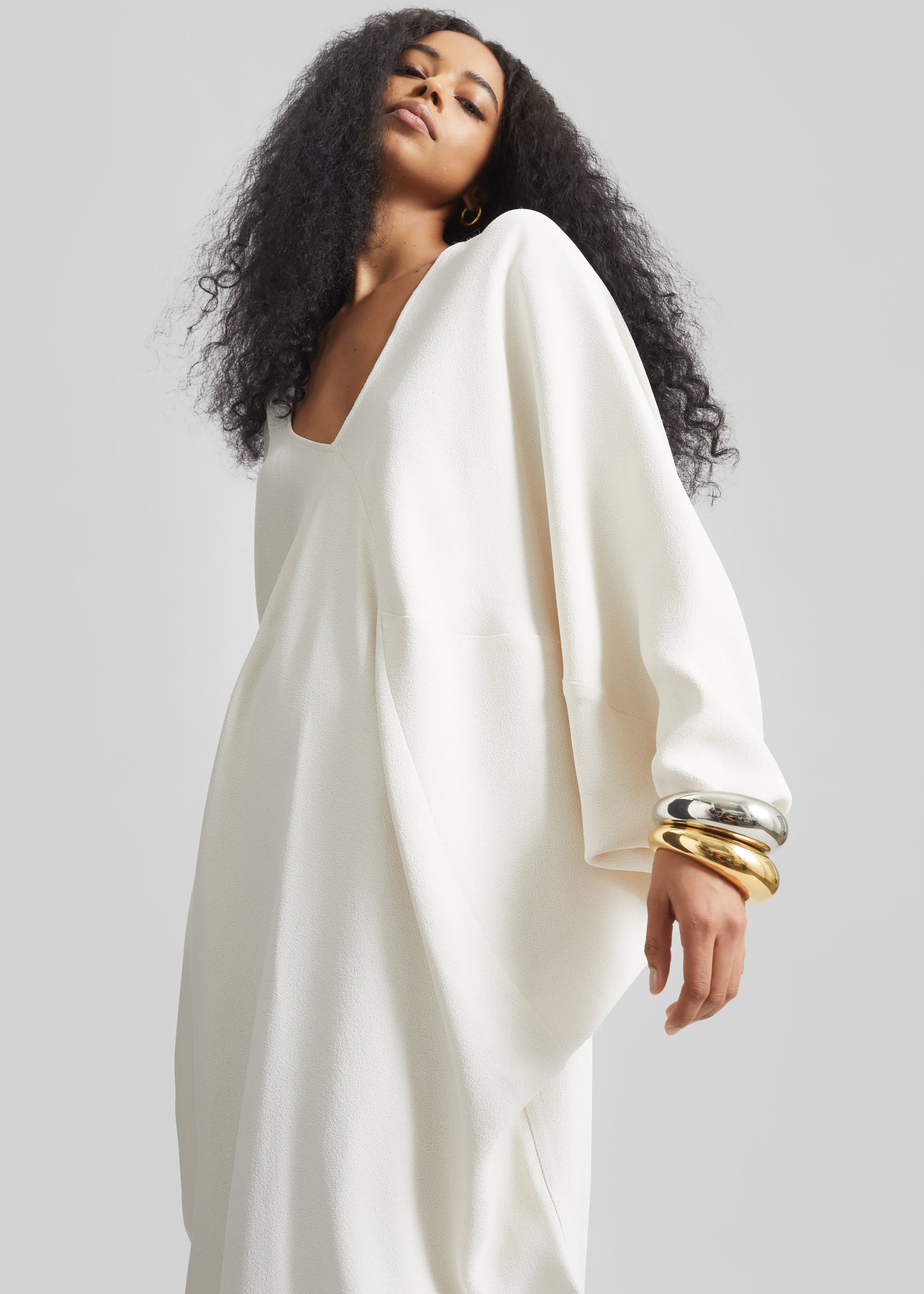 Lilia Kaftan Dress - Ivory - XS - The Frankie Shop