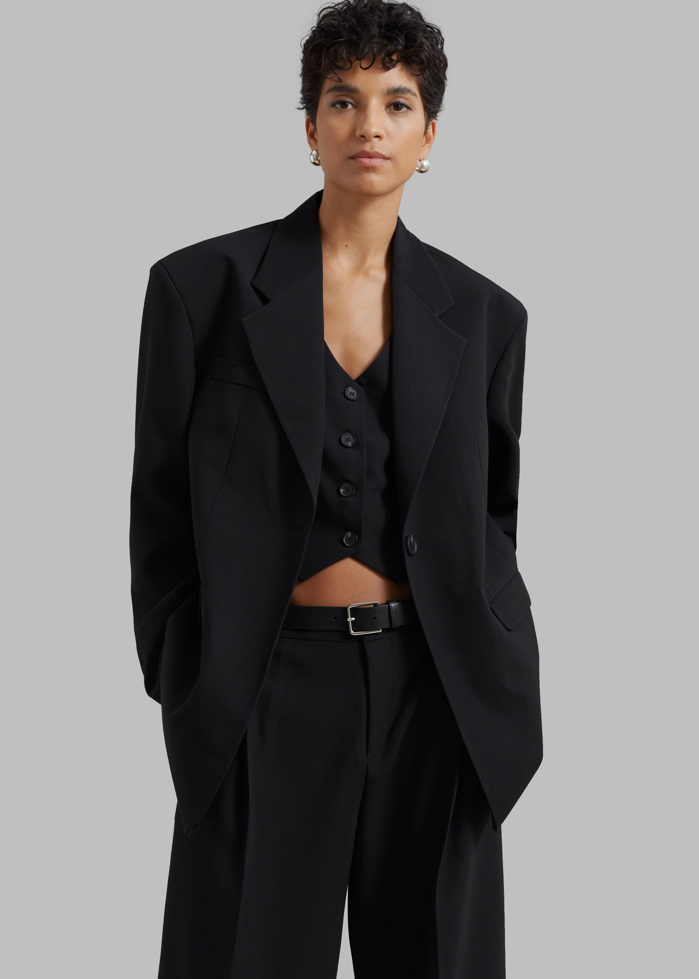 Womens black 2025 oversized blazer