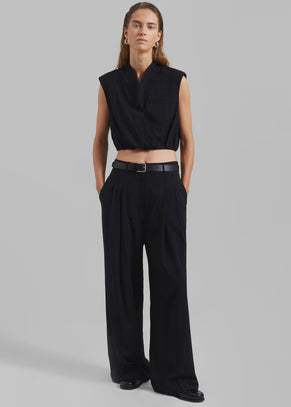 Lilly Pleated Trousers - Black