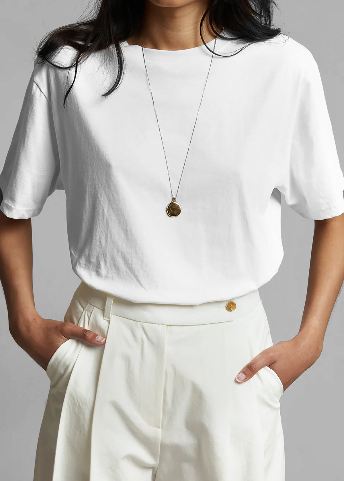 Lilou Simple Tee - Optic White - 2