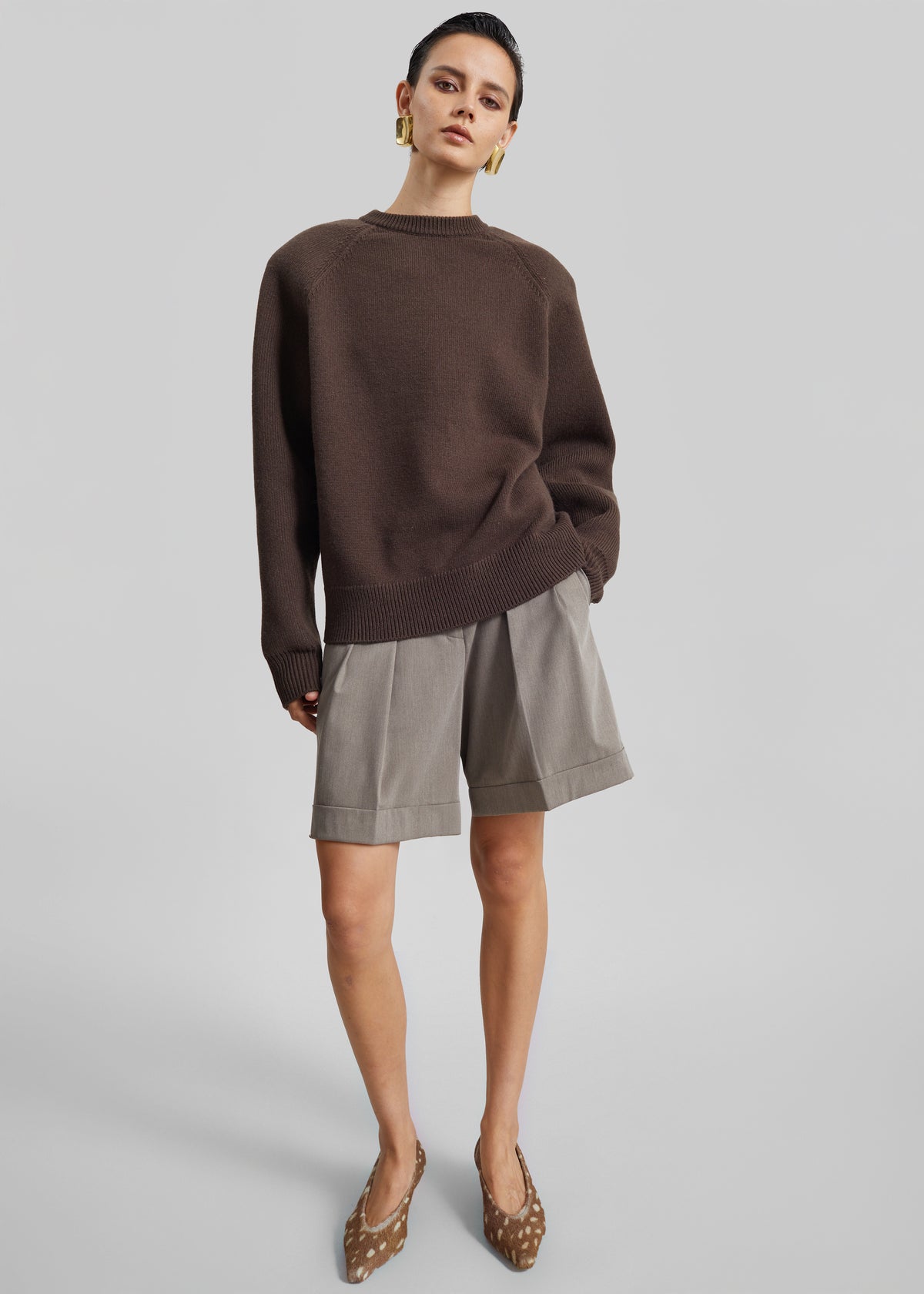 Lina Padded Sweater - Brown - 3