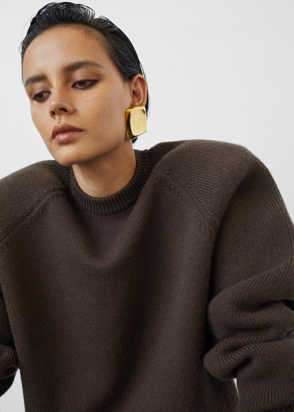 Lina Padded Sweater - Brown