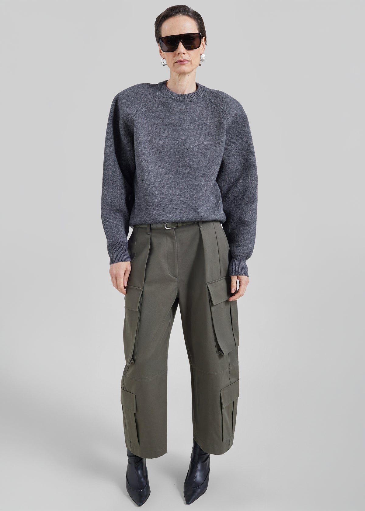 Shop the look image for Lina Padded Sweater - Dark Grey