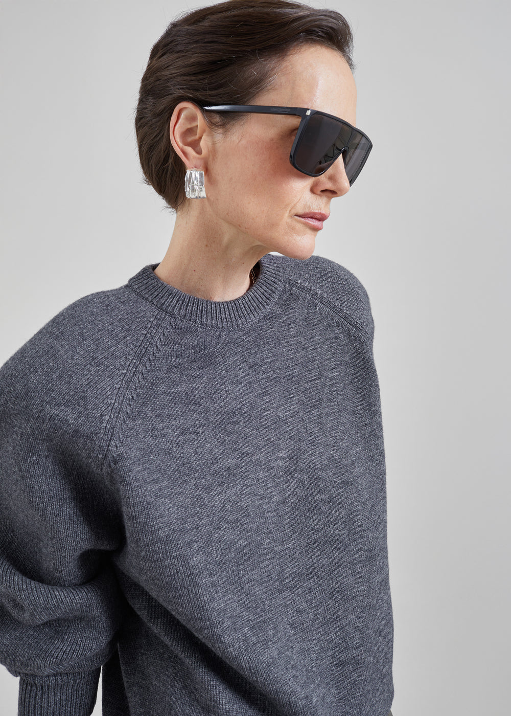 Lina Padded Sweater - Dark Grey - 1
