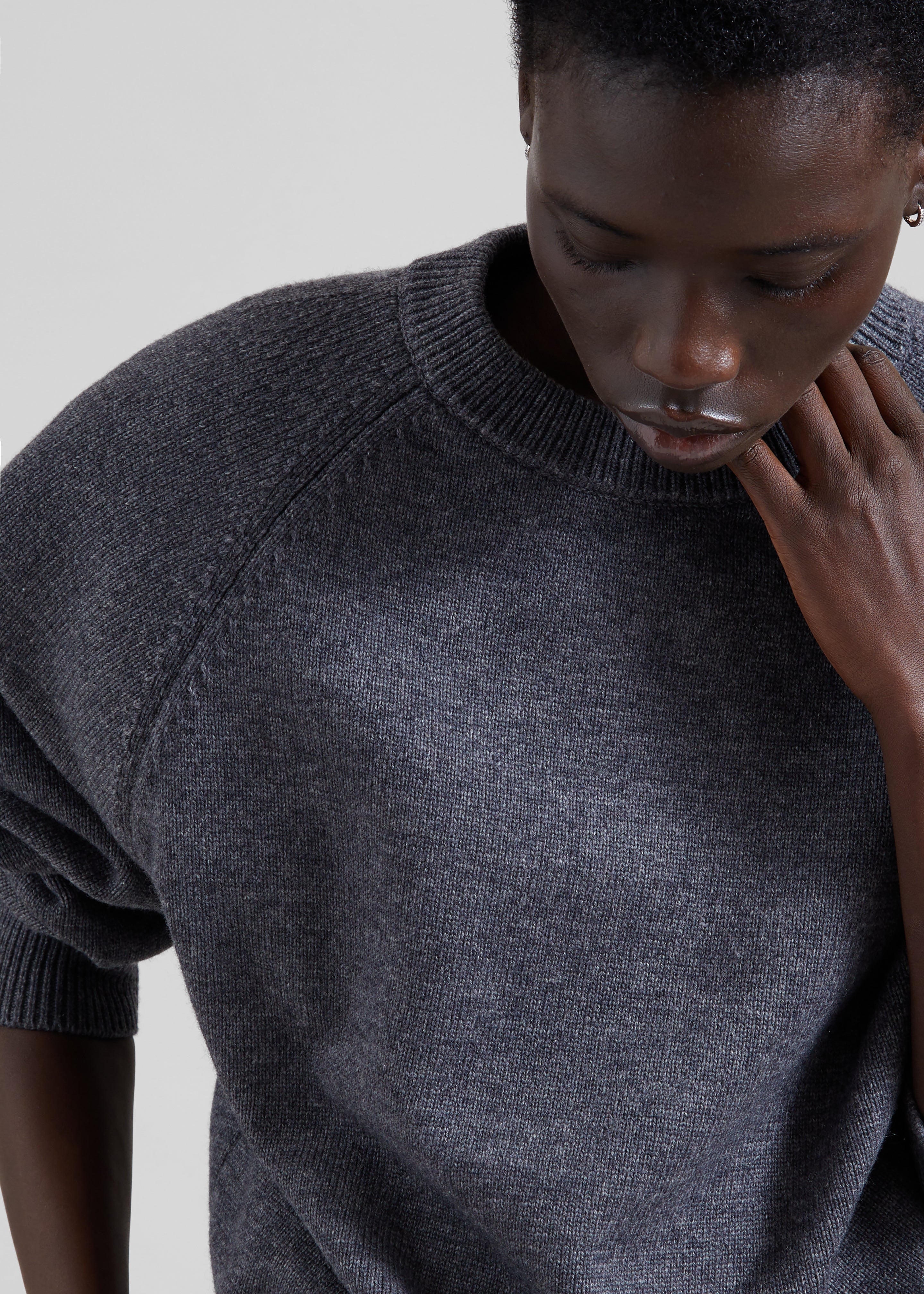 Lina Padded Sweater - Dark Grey - 3