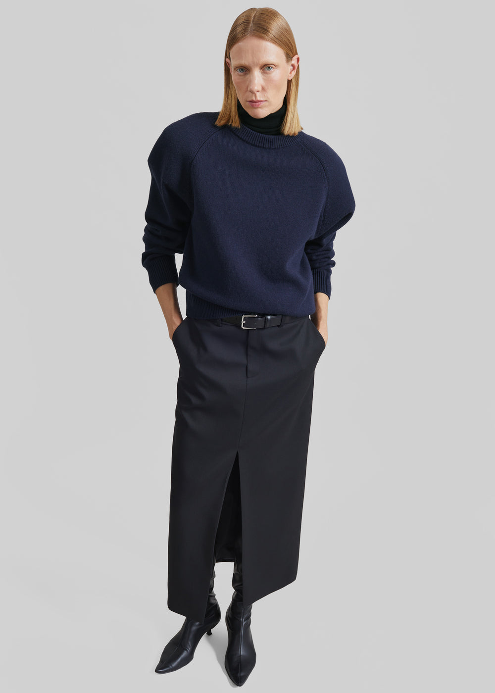 Lina Padded Sweater - Dark Navy - 1