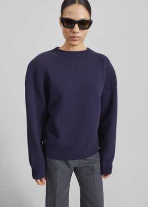 Lina Padded Sweater - Dark Navy