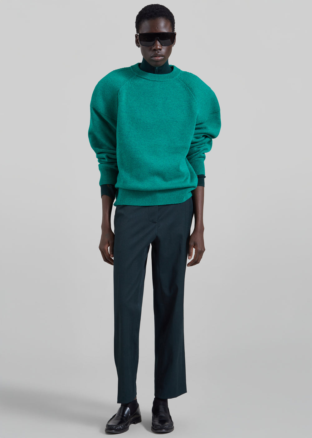 Lina Padded Sweater - Kelly Green - 1