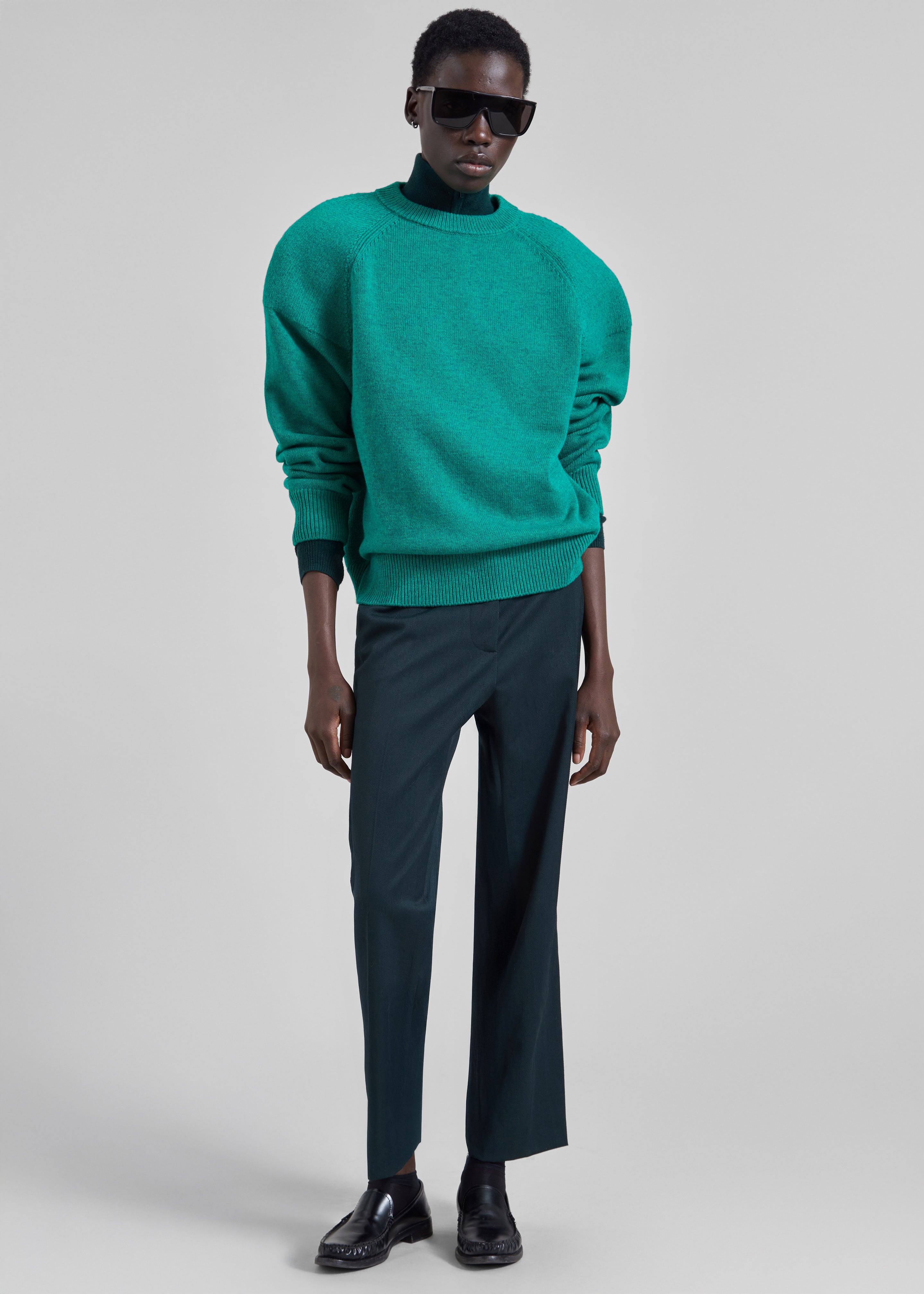 Lina Padded Sweater - Kelly Green - 2